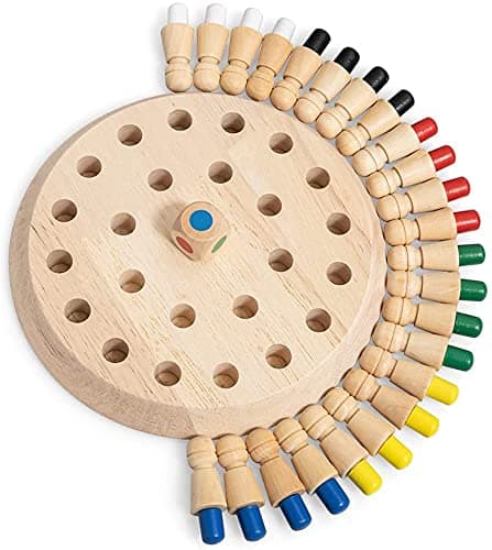 SHINETOY Wooden Memory Match Stick Chess Game – Colorful Matching Block Board Game for Kids | Early Educational Brain Training Toy | Fun Family Strategy Game for Boys & Girls Ages 3+