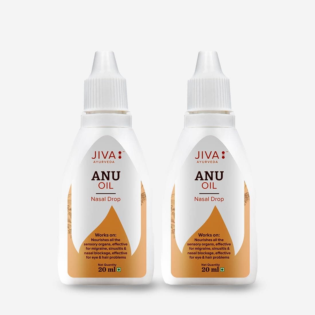 Jiva Anu Oil 20ml | 100% Ayurvedic Formulation | Clears blocked Channels Of Nasal Passage | Prevents Hair Loss & Graying | Helps With Heahache, Migrane & Sinus Disease (Pack of 2)