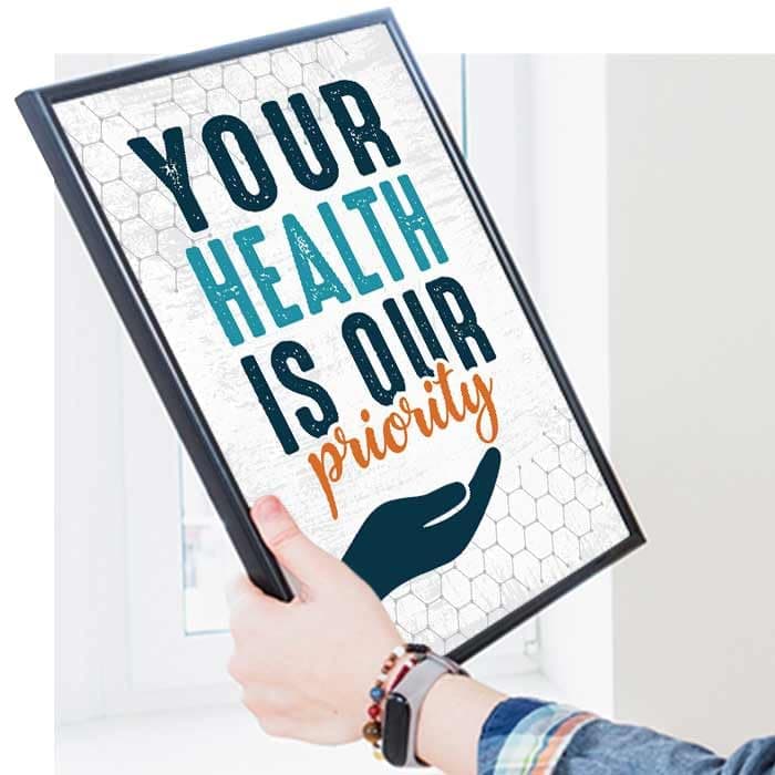 Chaka Chaundh - Doctor Quotes Wall poster art decor- TrustedCare– Hospital and Clinic framed porters – 14 X 11 inches