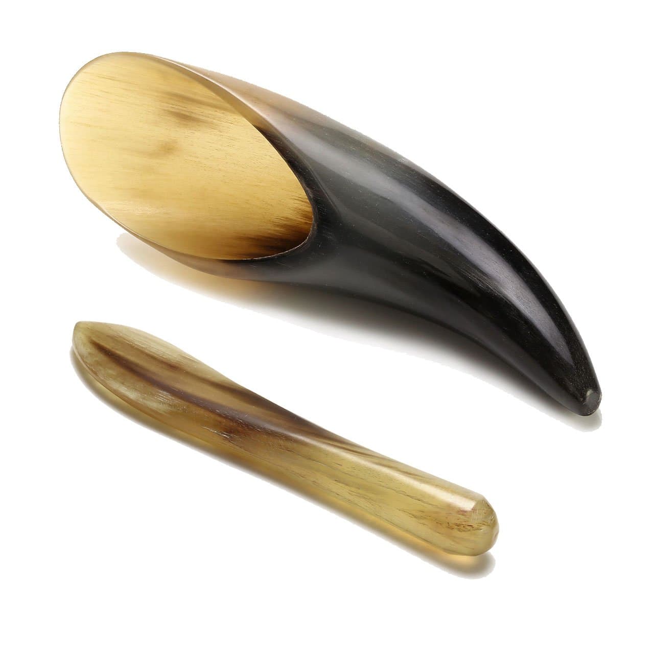 Jovivi Gua Sha Handheld Massager Scraping Massage Tool, 100% Hand Made Buffalo Horn Guasha Board Acupuncture Massage Tools Chinese Scraper Tools Set, Pack of 2