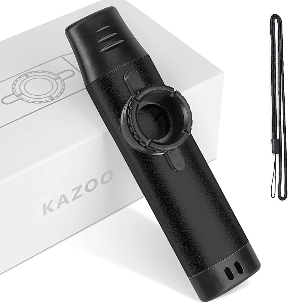 HASTHIP Kazoo Musical Instrument Aluminum Alloy 5 Membranes Black