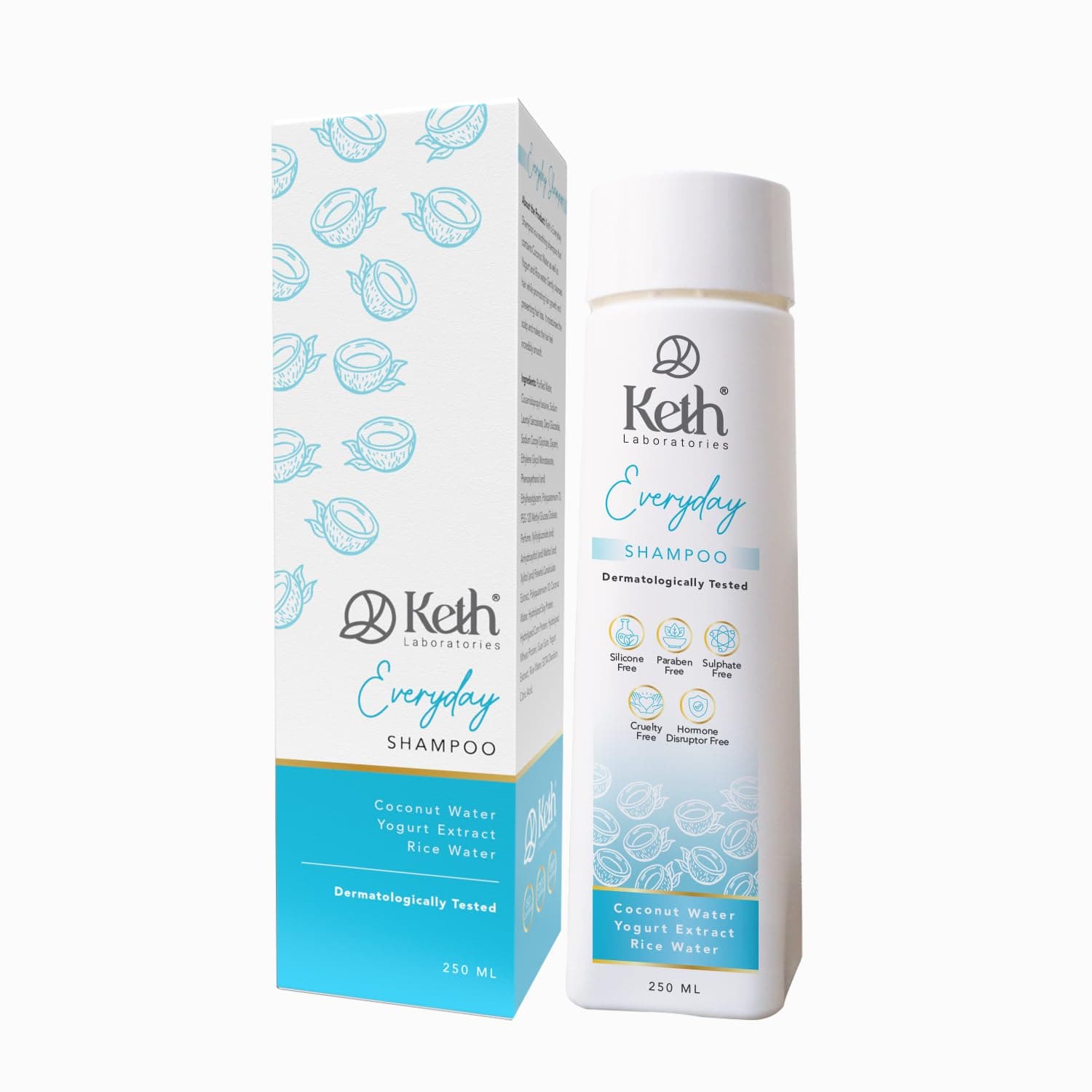 Keth Laboratories Everyday Care Shampoo | Rice Water, Yogurt & Coconut Water | Nourishing & Hydrating | 250ml