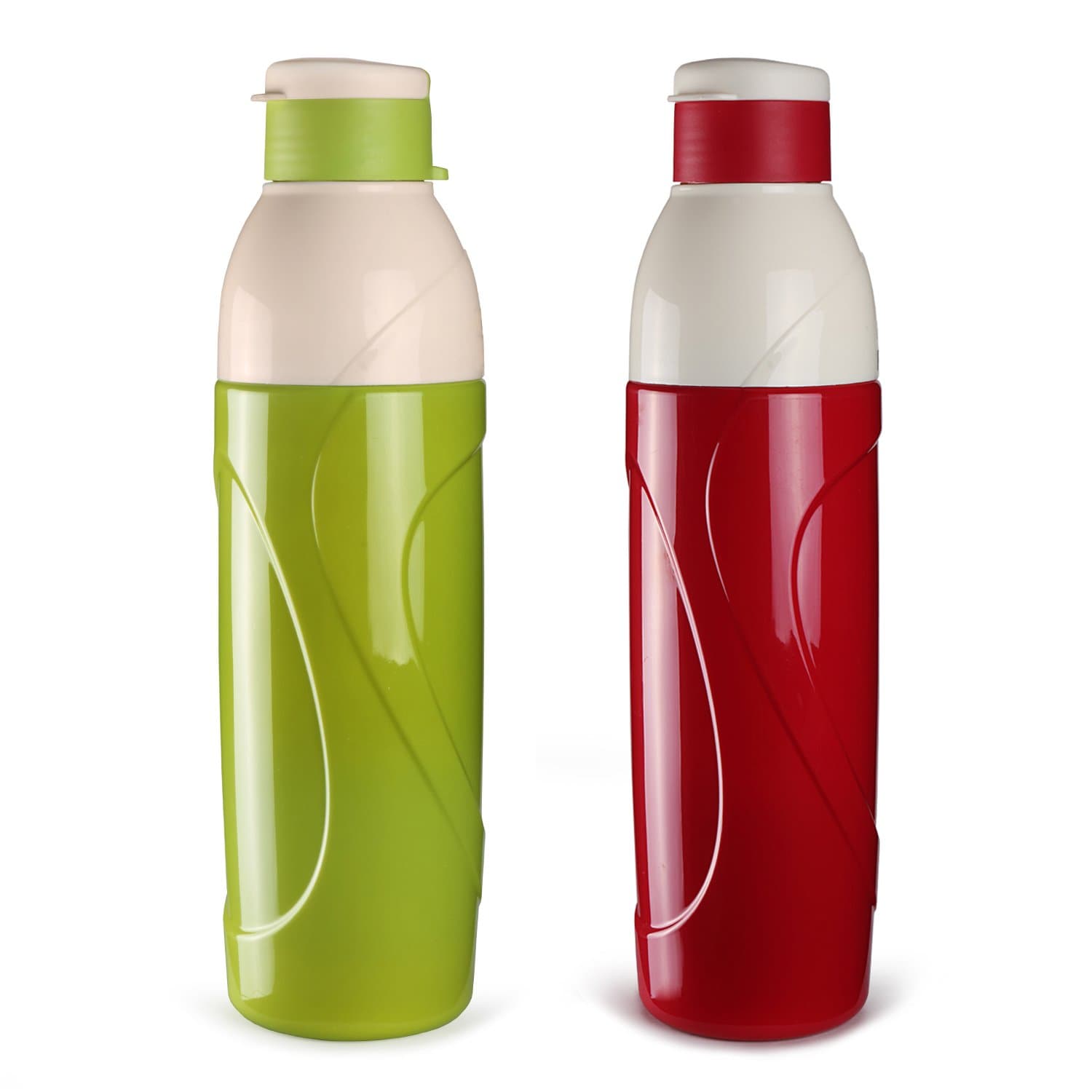 Cello Puro Classic Plastic Water Bottle Set, 900ml, Set of 2, Assorted