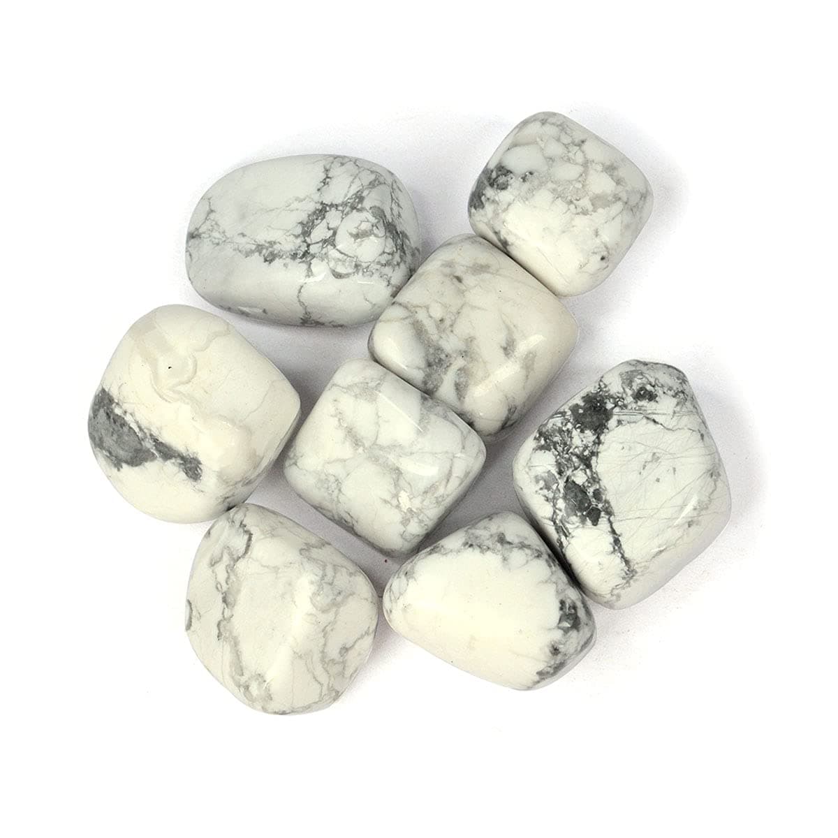 Reiki Crystal Products Natural Howlite Tumble Stone Raw Rough Stones for Reiki Healing and Crystal Healing Tumbled Stone (Color : White & Grey)