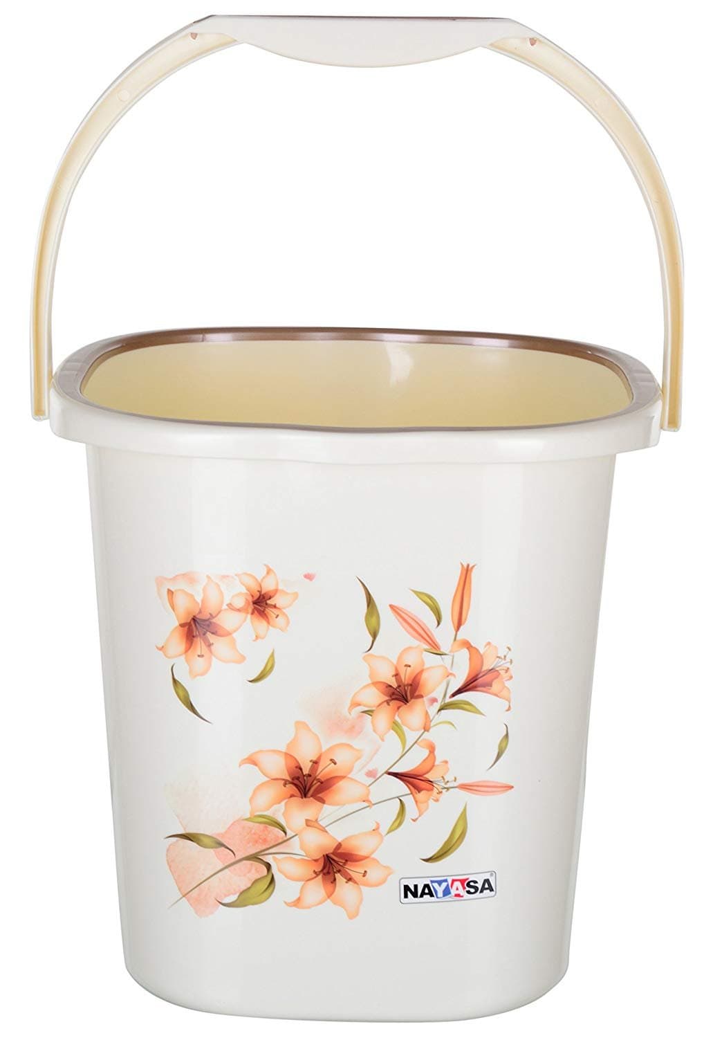 Nayasa Funk Square 3 Pcs Bathroom Set | Bucket 25 L + Mug 1.5 L + 508 Stool | Bathroom Set | Bath Set for Bathroom | Cream