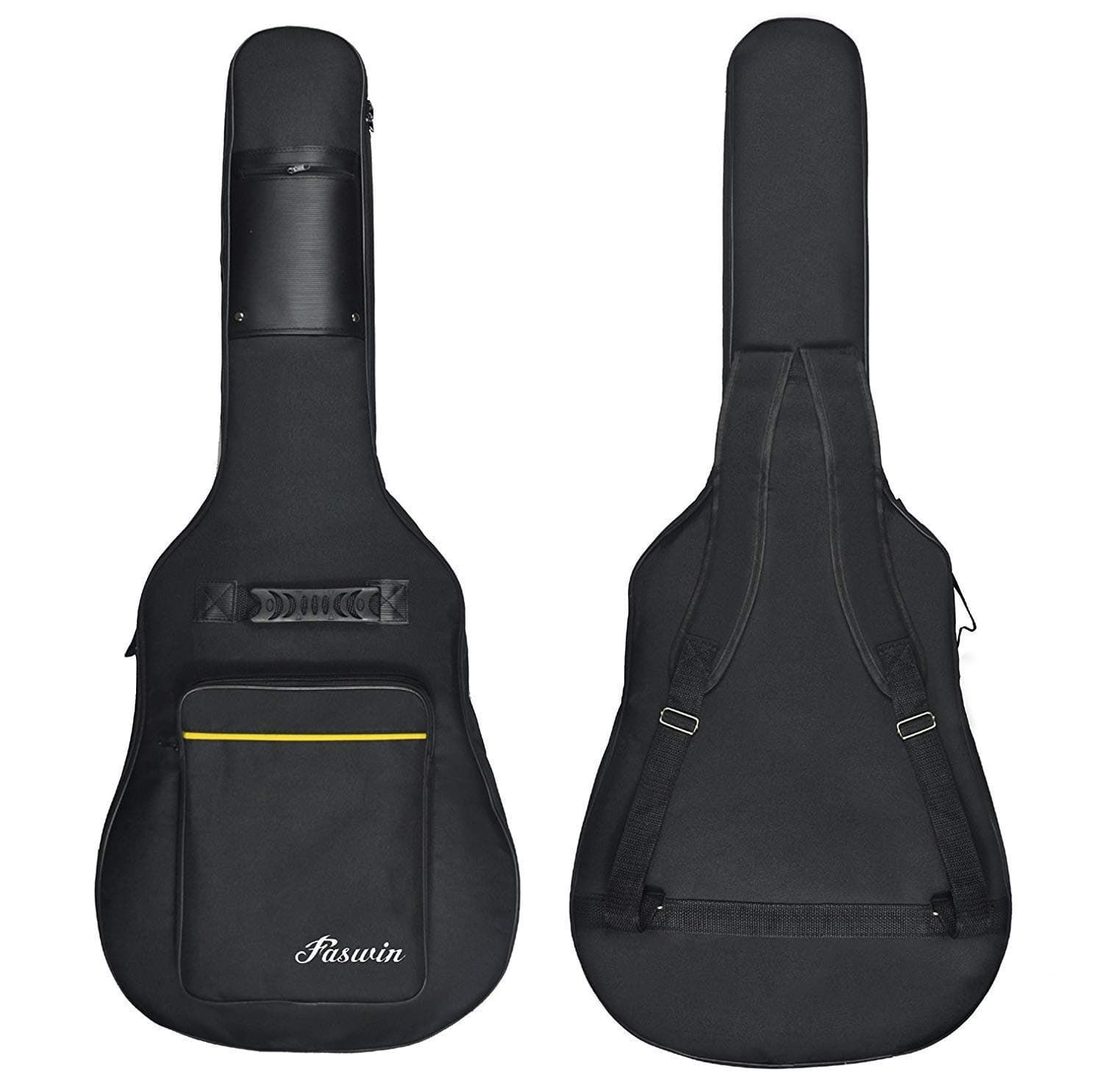 Faswin 41 Inch Dual Adjustable Shoulder Strap Acoustic Guitar Gig Bag - Black