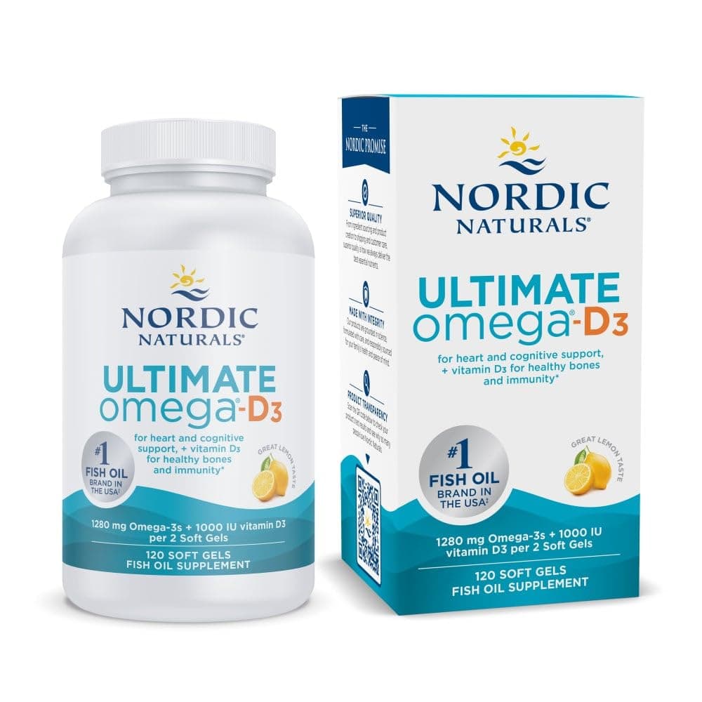Nordic Naturals, Ultimate Omega-D3, Lemon, 1000 mg, 120 Soft Gels