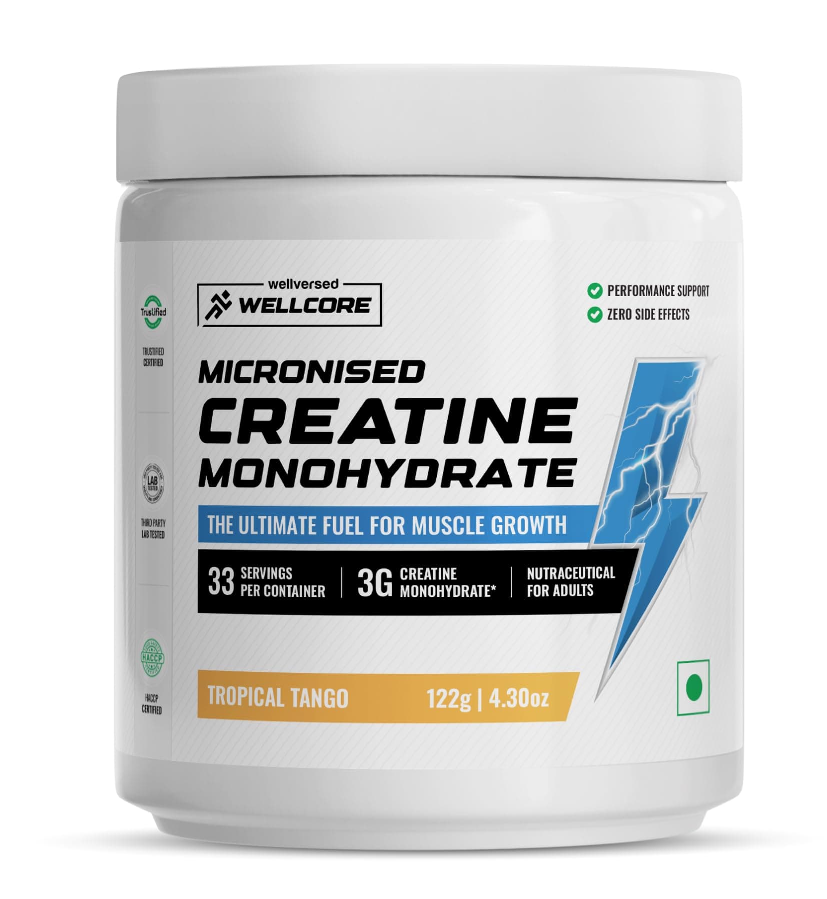 Wellcore - Pure Micronised Creatine Monohydrate | Tropical Tango (122g, 33 Servings)