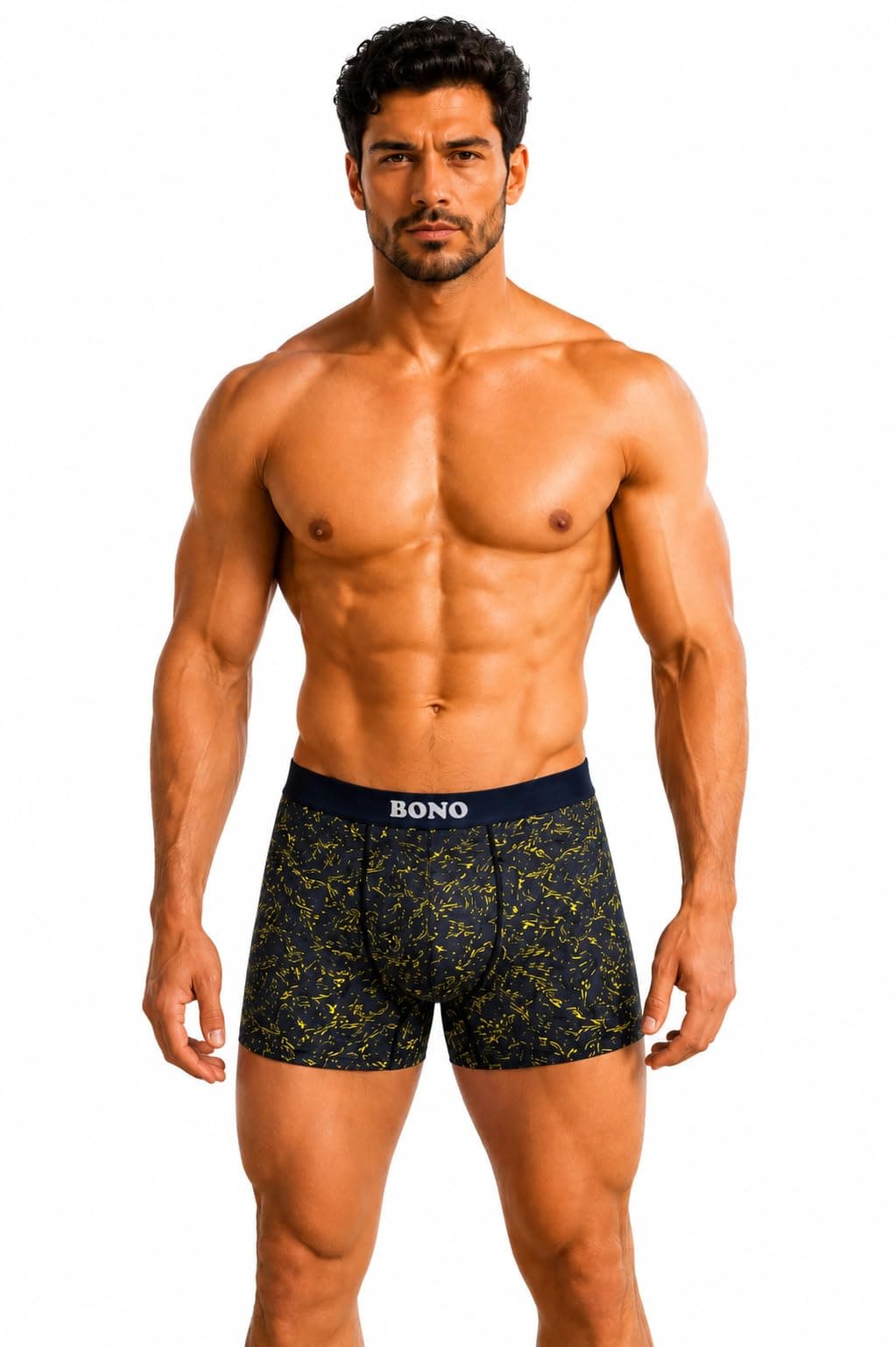 BONO Men's Printed Trunks Regular Fit Cotton Blend Anti-Bacterial Microfibre Comfortable Waistband Underwear