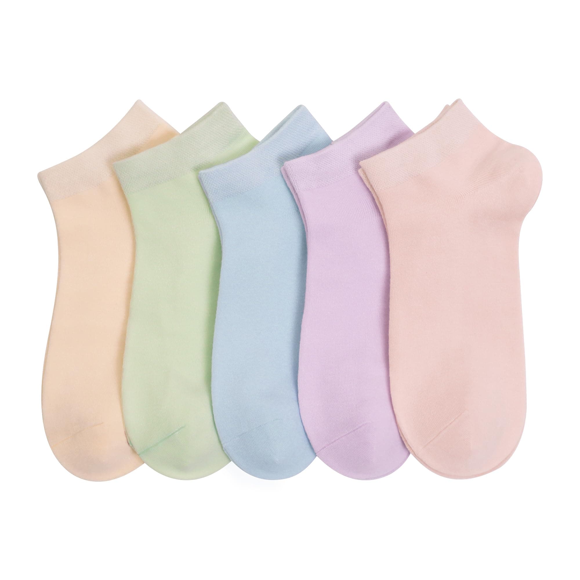 Bamboo Ankle Socks Women Lightweight sock Odor Resistant Low Cut Breathable Sock 5 Pairs (Assorted, Large)