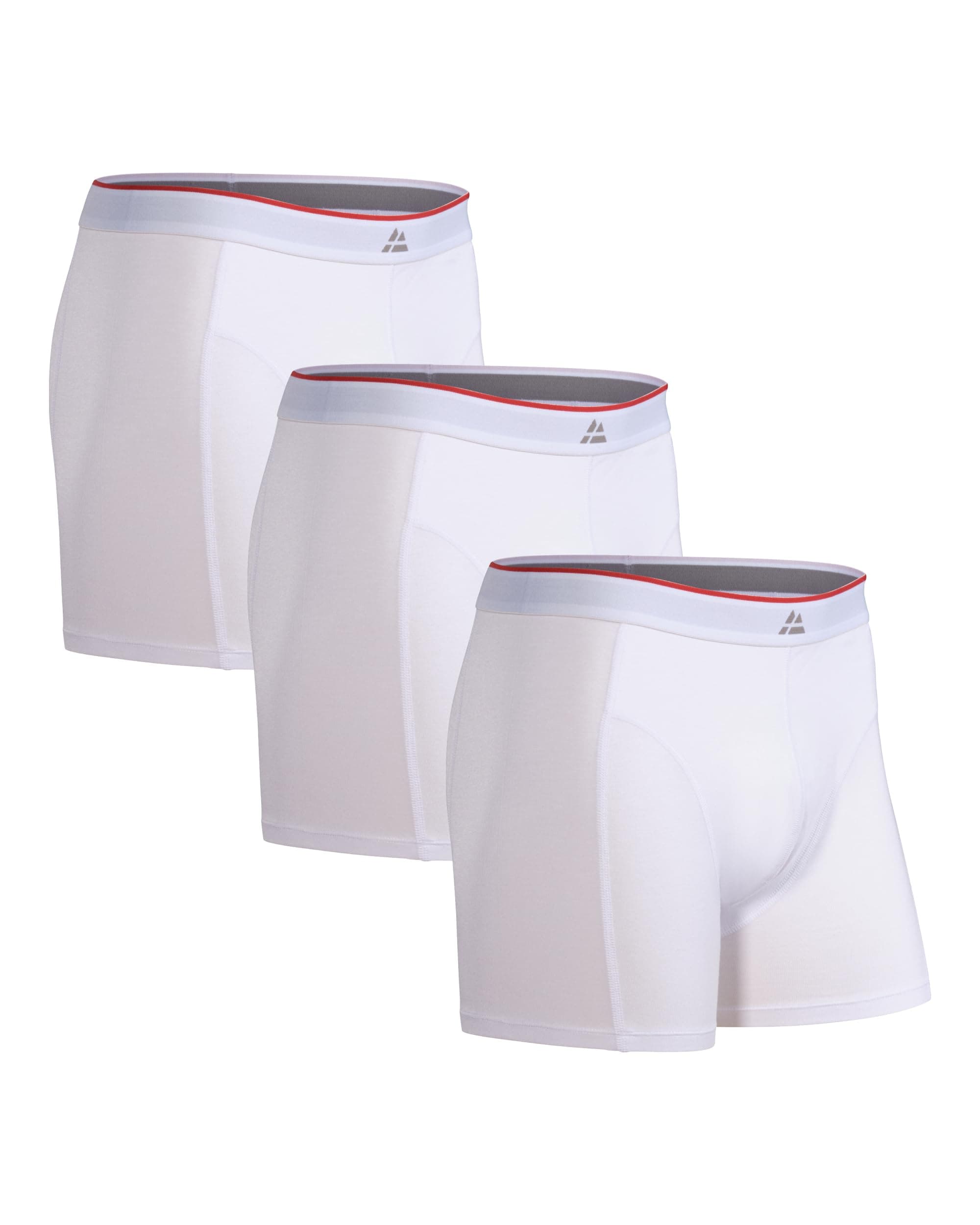 Bamboo Trunks Underwear for Men, Multipack, Breathable, Soft, Cool Dry Boxer Briefs, Comfort Waistband, 3-Pack (White, Large)
