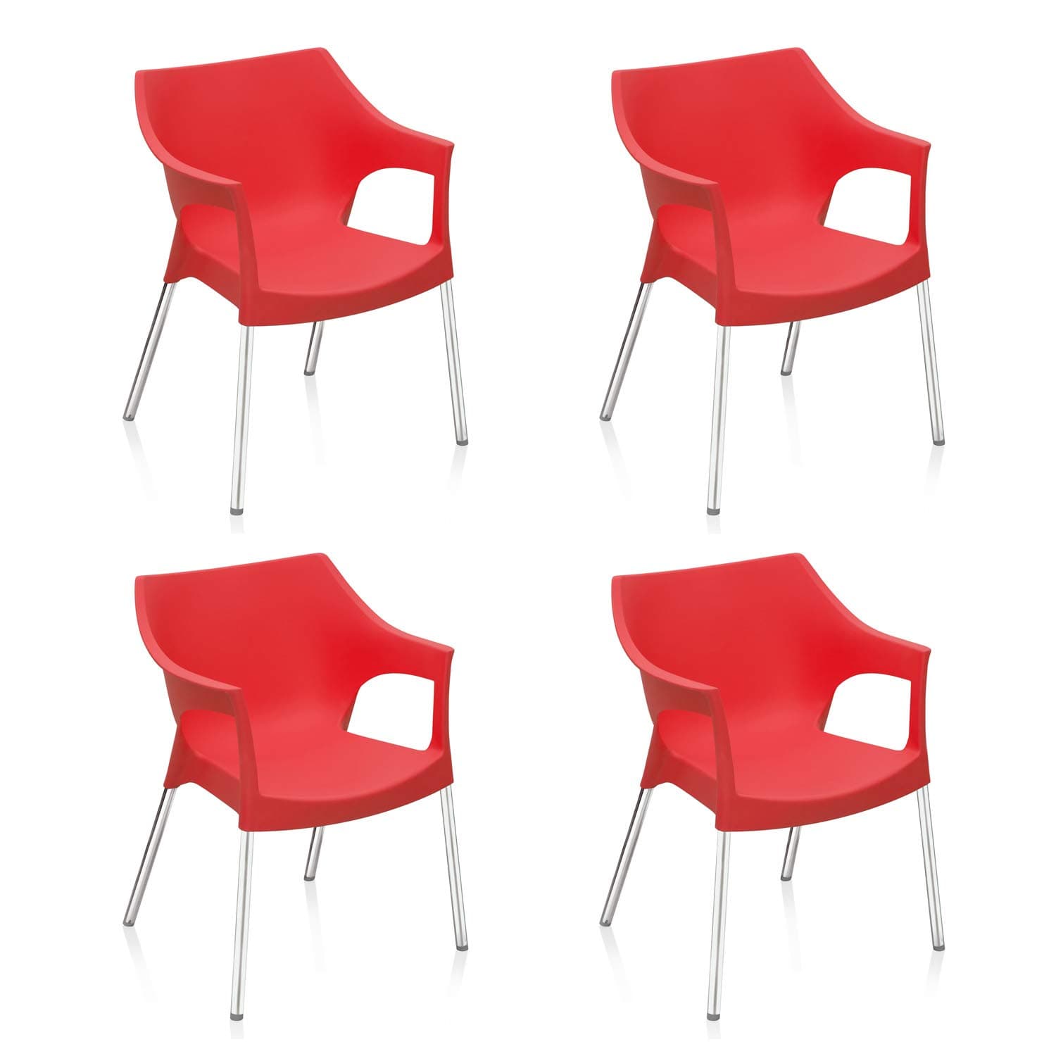 Nilkamal Plastic Chair for Cafe with Arm |Set of 4 | 3 Year Warranty | For Home, Living Room, Outdoor | Black Colour | NS10SS