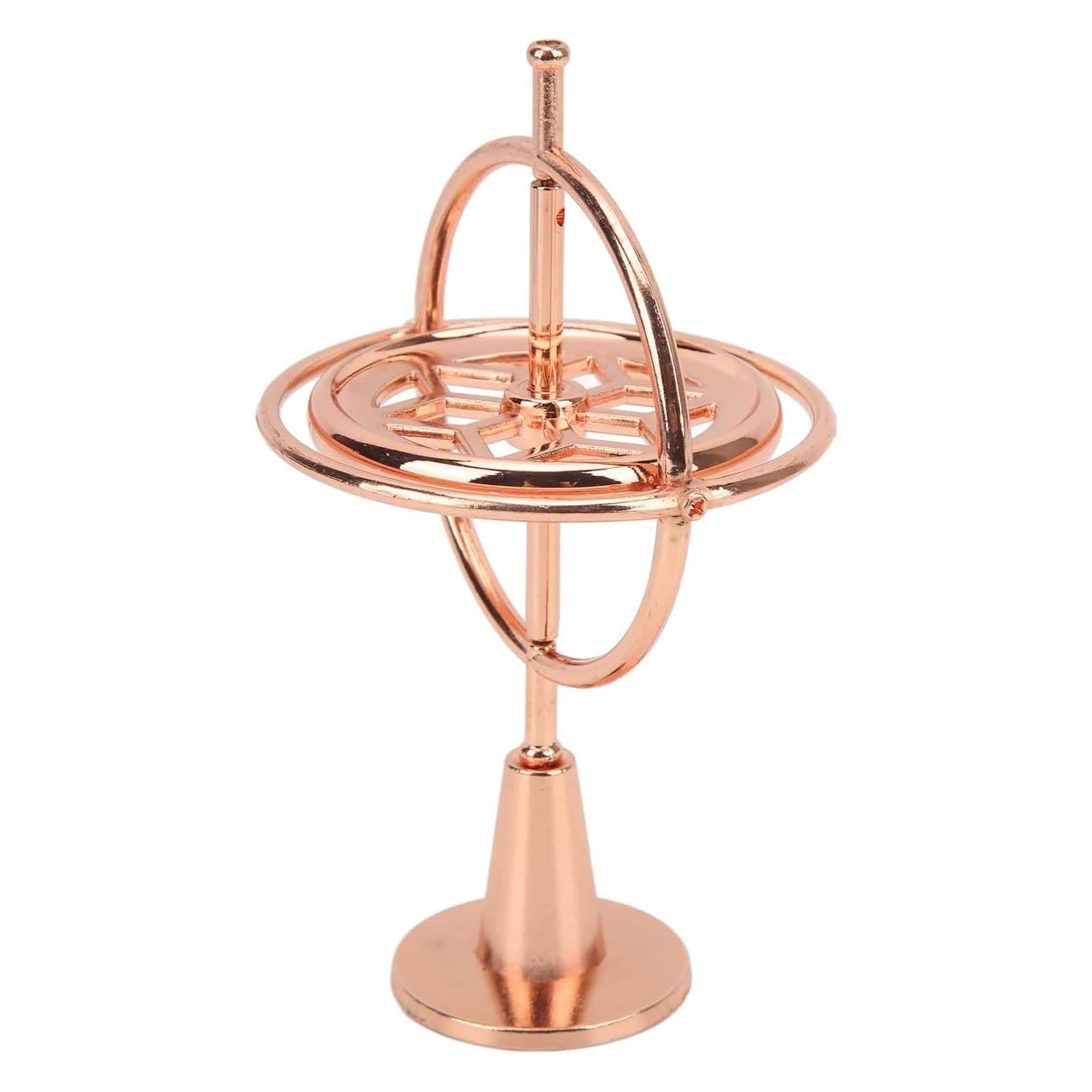 Gyroscope, Premium Metal Stress Relief Gyroscope Toy, Floating Physics Toy for Adults and Kids, Desktop Gyroscopes in Rose Gold