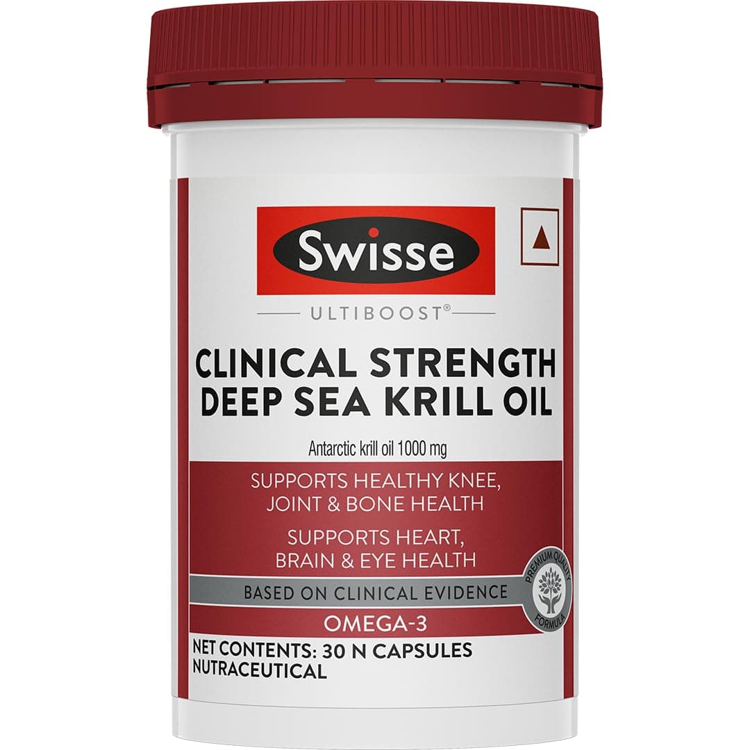 Swisse Antarctic Krill Oil - 1000mg Krill Oil In Each Capsule (Only Capsule Per Serving) Manufactured In Australia - Supports Healthy Heart & Joint Health with Astaxanthin & Phospholipids (30 Capsule)