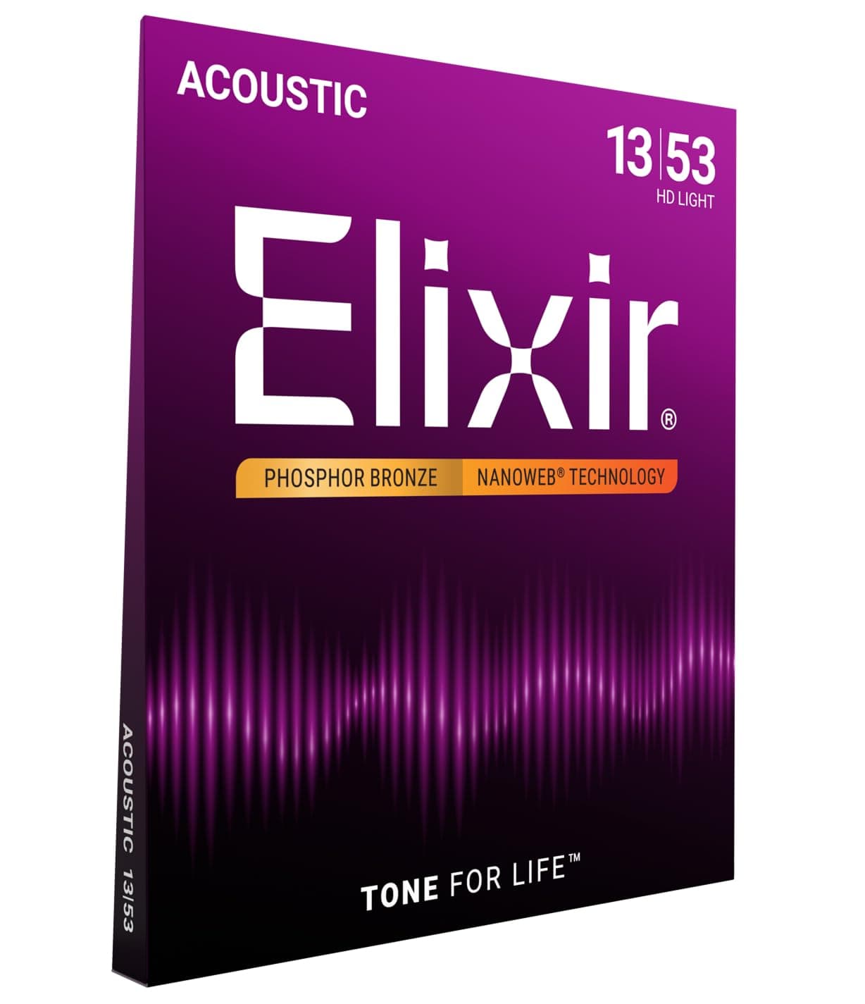 Elixir Strings 16182 Acoustic Phosphor Bronze Guitar Strings with NANOWEB Coating, HD Light Gauge