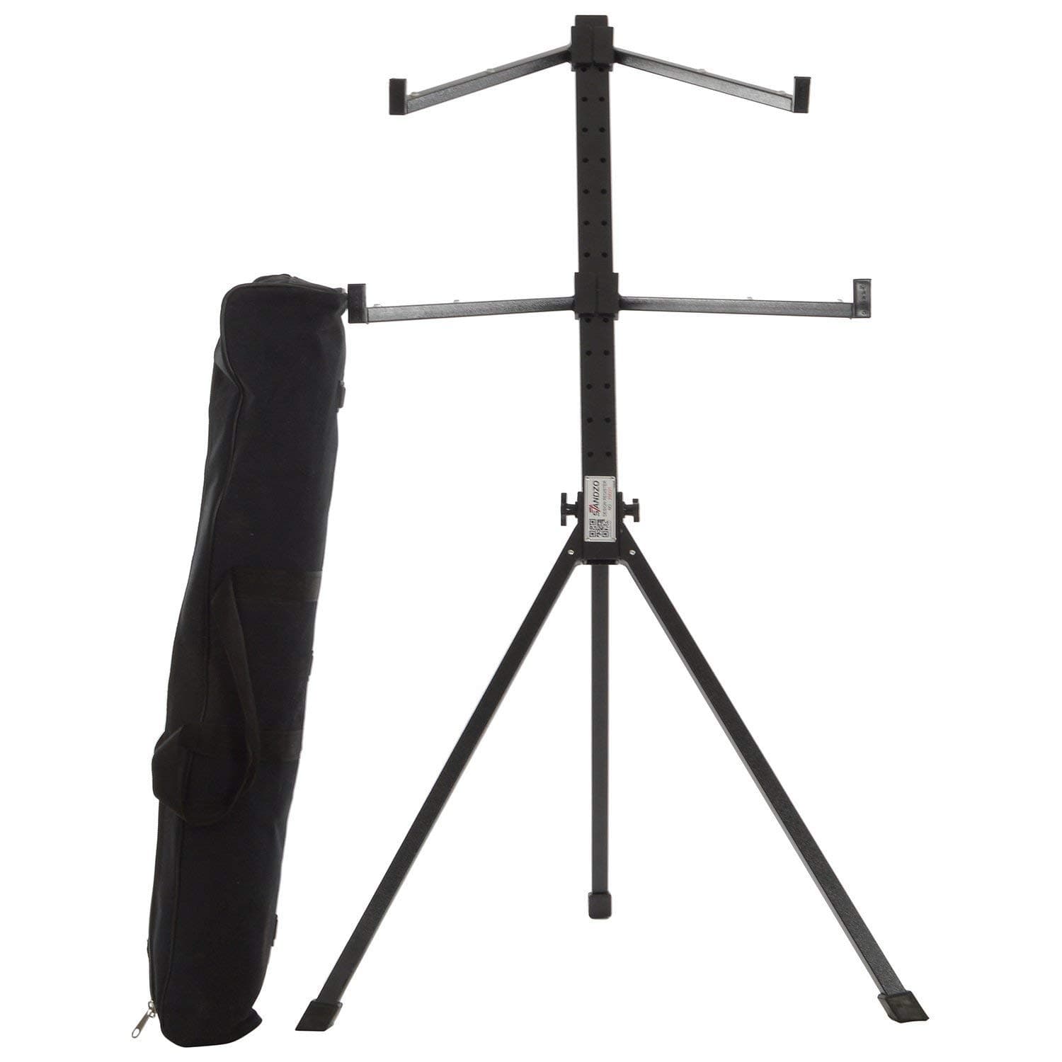 Standzo KS-32 Double Keyboard Folding Stand (Black) with Laptop Holder