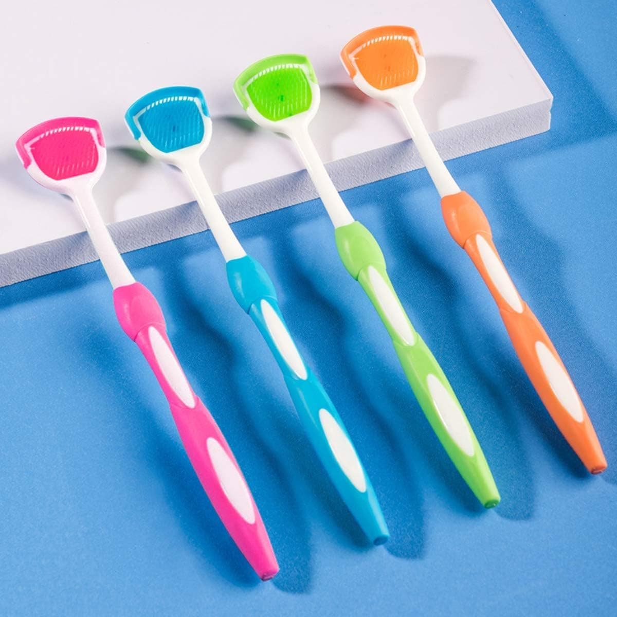 Style Keepers 4Pcs Tongue Cleaner for Oral Hygiene | BPA-Free Tongue Scraper for Fresh Breath & Better Dental Health | Ergonomic Design for Adults & Kids | Multi-Color Pack of 4