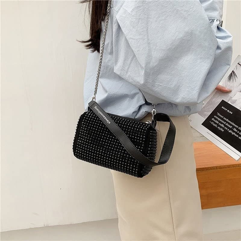 Valerie Shoulder Bags Crossbody Bag Purses Handbags Crystals Evening Bag Silver for Women Girls Wedding Prom Party Club Bling Bling Sparkling