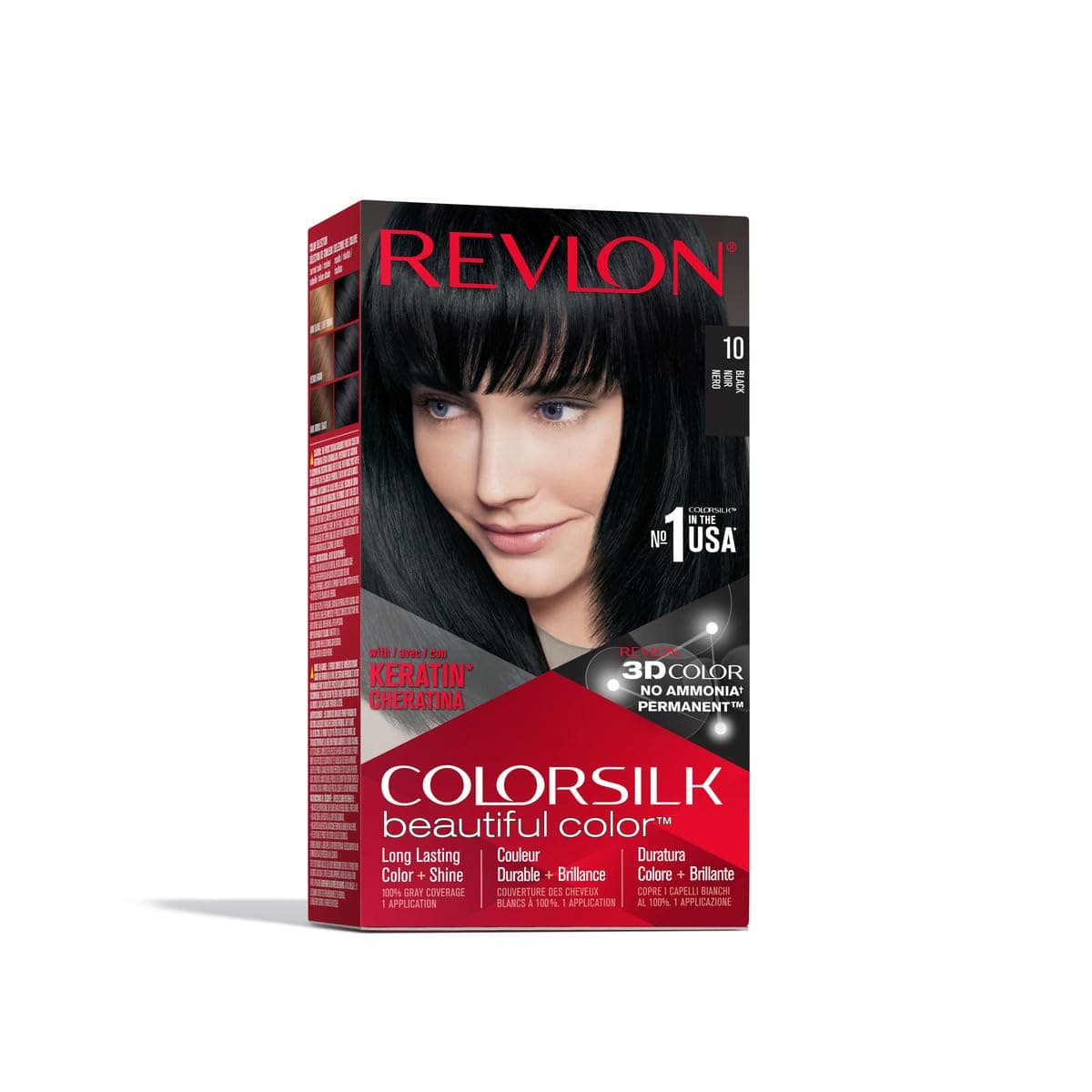 Revlon Colorsilk Permanent Hair Color, 186g - Black (10/1N)