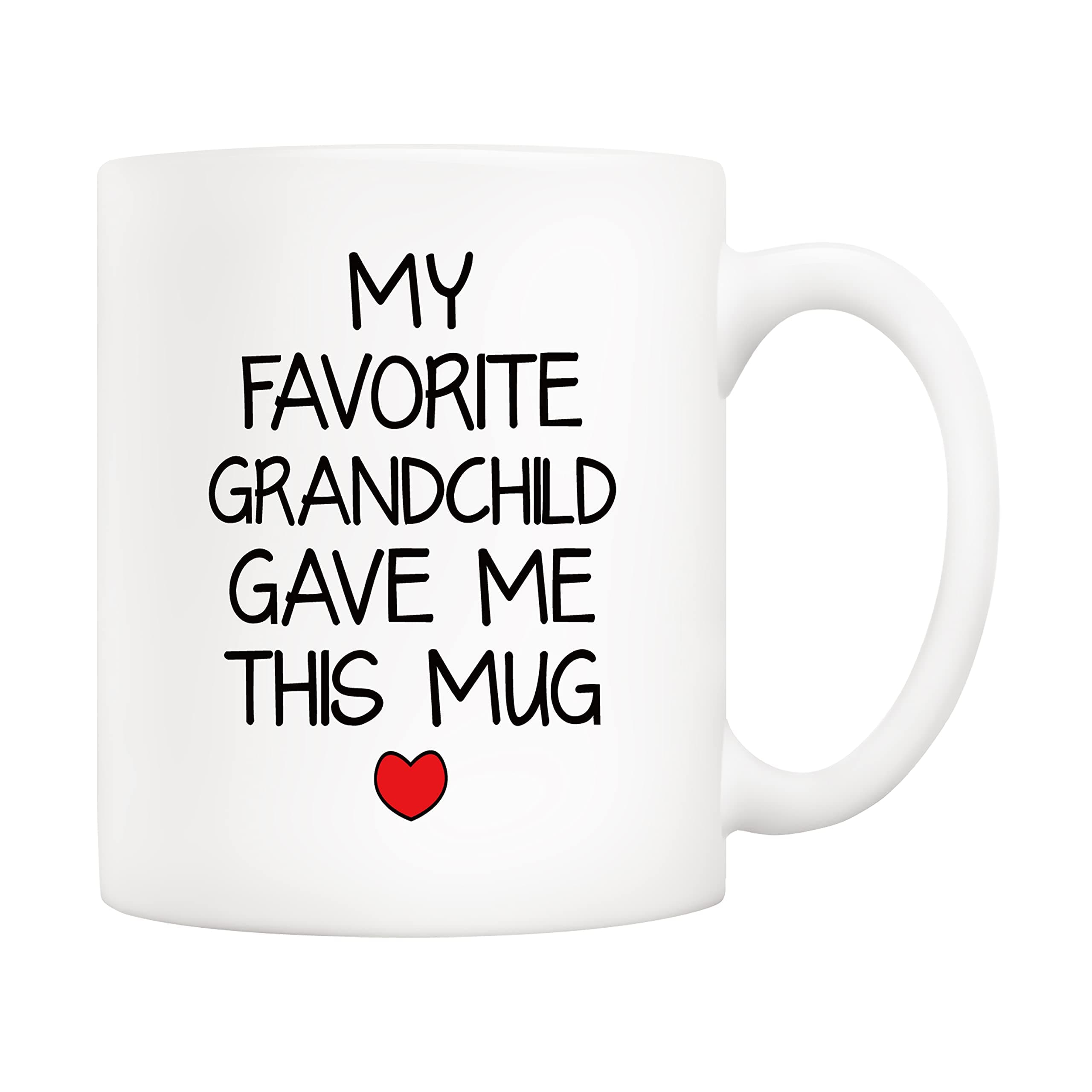 5Aup My Favorite Grandchild Gave Me This Mug Christmas Gifts, Grandpa Grandma Cup from Grandkids, Granddaughter, Grandson - Gift for Grandparents, Men, Women 11 Oz