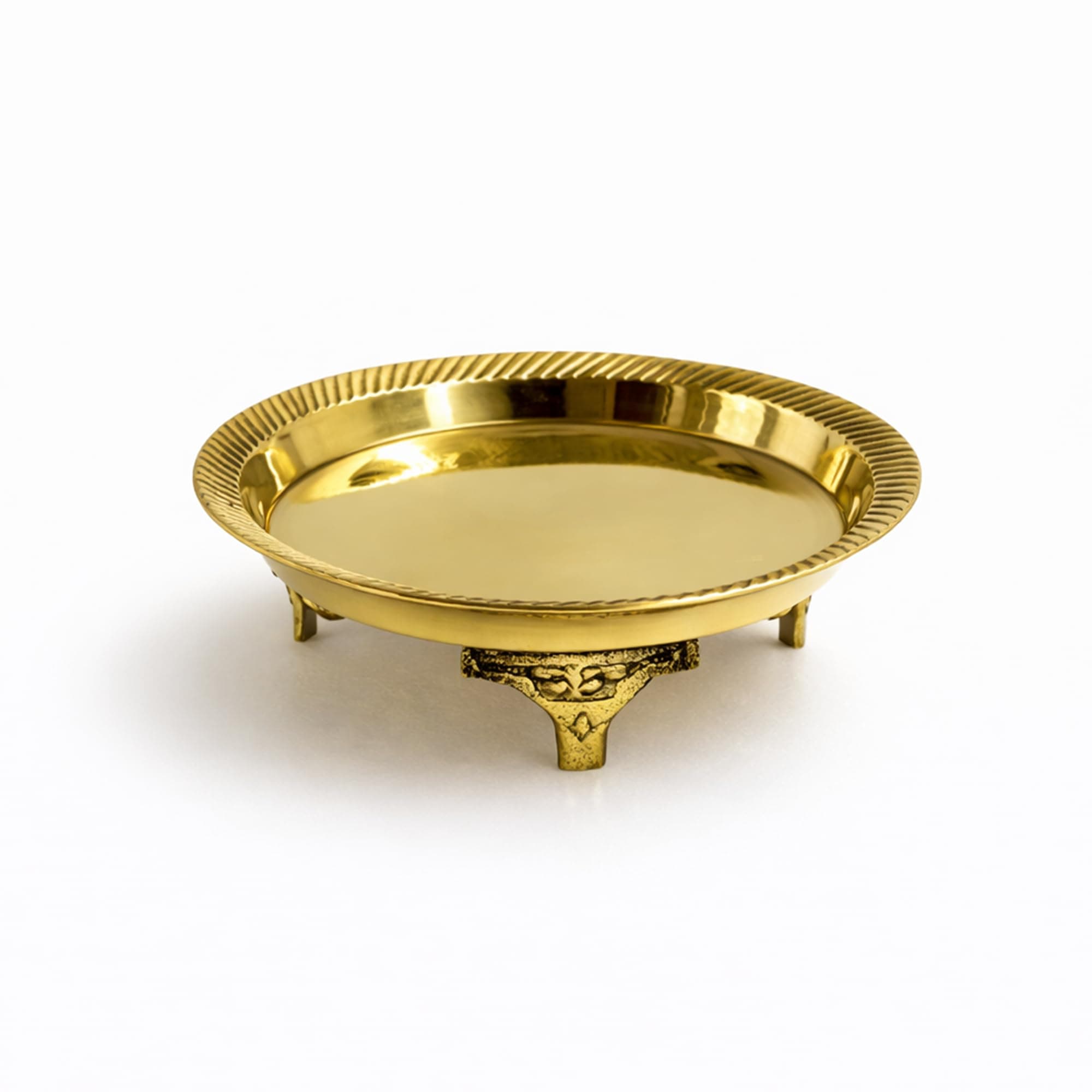 Putrika Traditional Brass Mukali|Chowki for Puja|Pooja Chowki|Brass Chowki for God Idols| Stool|Peeta|Mukkali|Chowki Pooja Stand for God Idols|Pooja Chowki(12.5cmx3cm, 129g)–Vardhaman