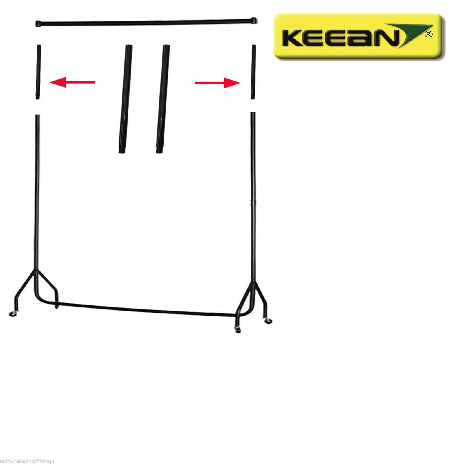 KEEAN Exhibition and Showroom Clothes Rail Extension Poles 1 FEET (Pack of 2)