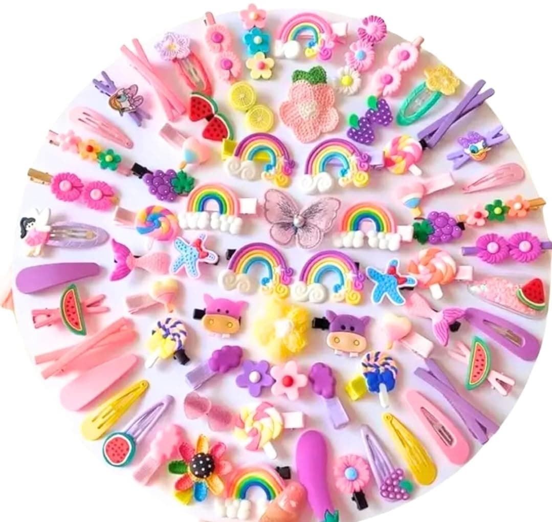 Adilish Fahshion 28Pcs Multi Unicorn Ice Cream Hair Clips Set Baby Hairpin For Kids Girls Toddler Barrettes Hair Accessories Hair Clip (MULTI-COLOR)