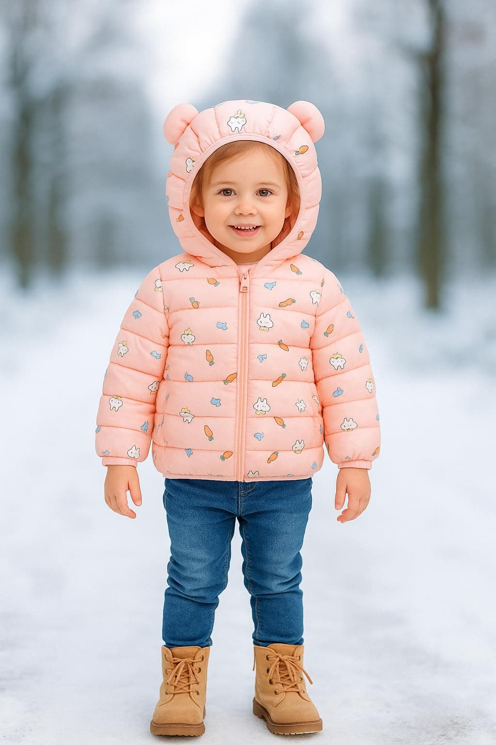 Bold N Elegant Kid's Standard Length Polyester Winter Dinosaur Bomber Jacket Hoodie Puffer Quilted Jacket Coat for Baby Boys and Girls