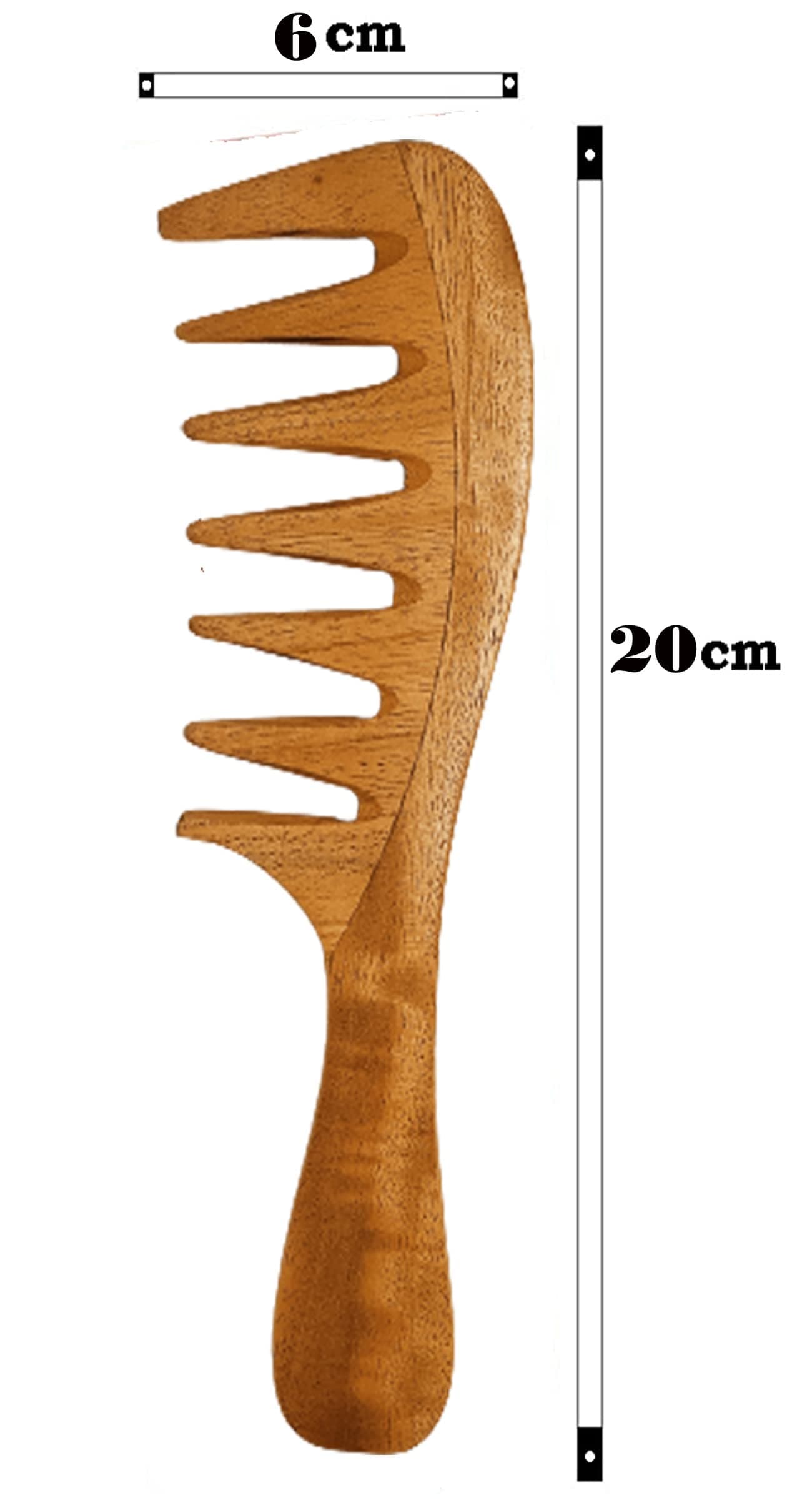 Rufiys Neem Wooden Comb Set | Wide Tooth Comb for Women & Men | Detangling | Anti Dandruff | Hair Growth - Combo Pack