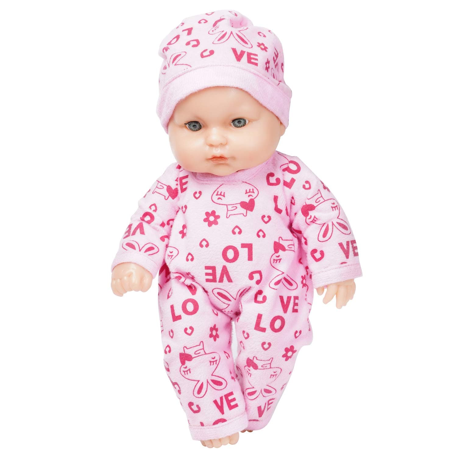 EL FIGO Cute Little Boy in Teddy Printed Dress Doll for Kids (Rotatable Legs Arms with Removable Clothes Set 30 cm)