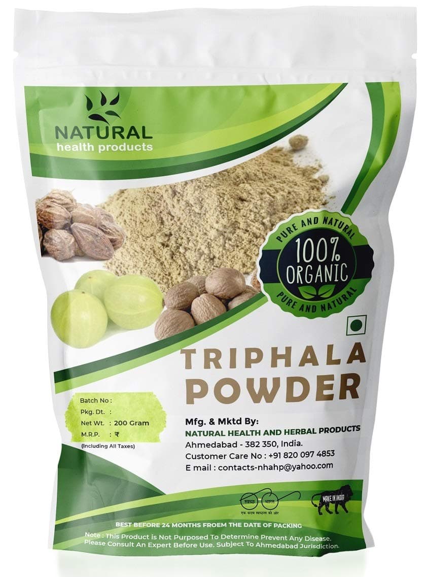 Natural Health Products Triphala (Amla : Bibhitaki : Haritaki) Churna Powder for Best result on Health and Skin Eat, Drink -200g