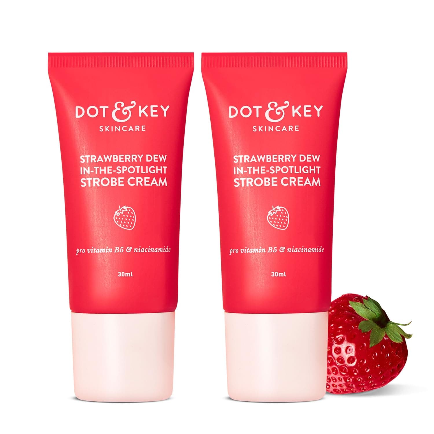 DOT & KEY Strawberry Dew Strobe Cream For Face Combo(Pack Of 2,30Ml Each)|Skin Radiance Cream|Moisturizer & Highlighter For Face|For Dewy Glazed Instant Glow|Boosts Hydration|For All Skin Types