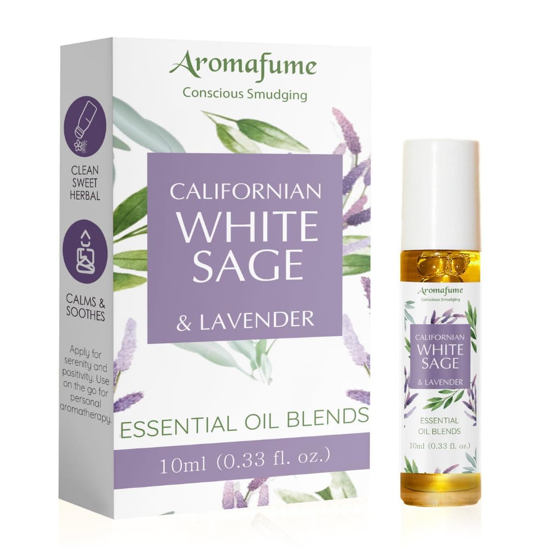 White Sage and Lavender Oil Roll-On Blend for Cleansing, Aromafume