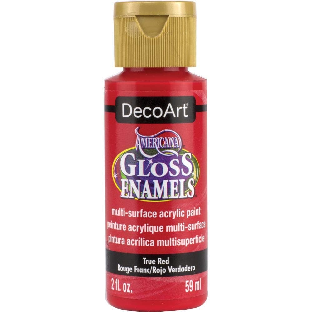 DecoArt Americana Gloss Enamel Paint, 2-Ounce, True Red
