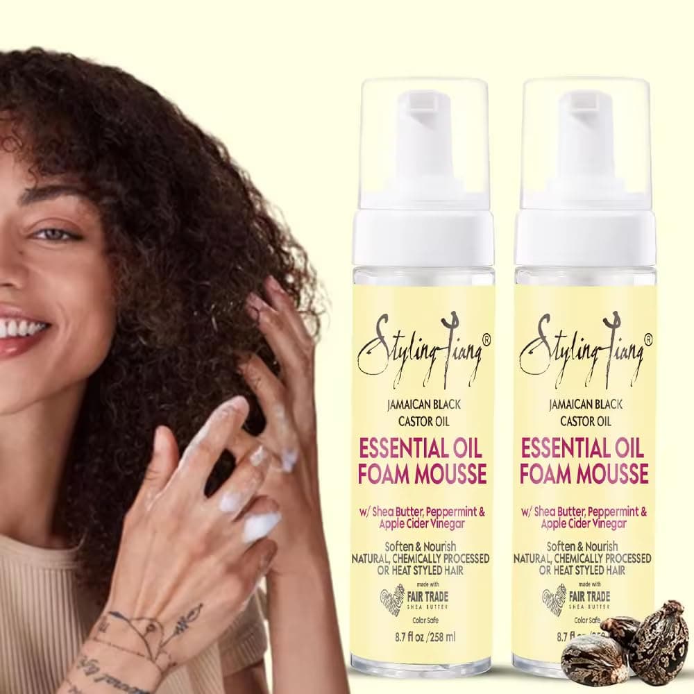 PASHANDOZ Professional Hair Styling Foam Wavy & Curly Hair Mousse Non Sticky Formula for Extra Definition Frizz Control Hydration Volume & Shine | Wavy Hair Mousse for Women & Men - (258 ml)