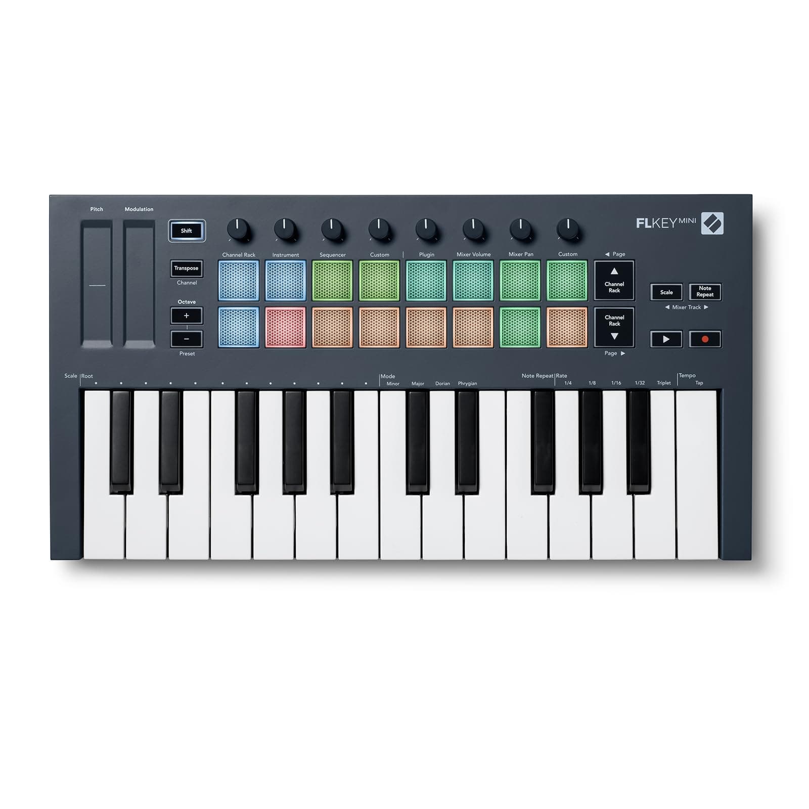 Novation FL Key Mini: 25-key Touch-sensitive Keyboard Controller, USB, Velocity Sensitive Keys, FL Studio Compatible