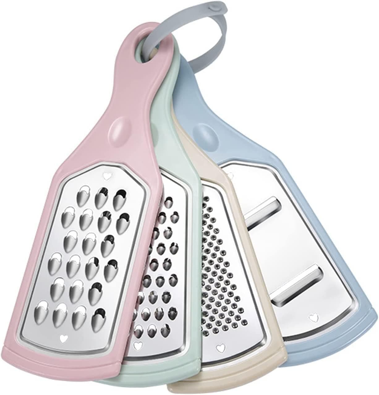 KESESU Stylish Kitchen Graters Set of 4 | Stainless Steel Grinder, Multi-Purpose Handheld Grater Zester for Vegetable | Grater for Fruit, Chocolate, Cheese