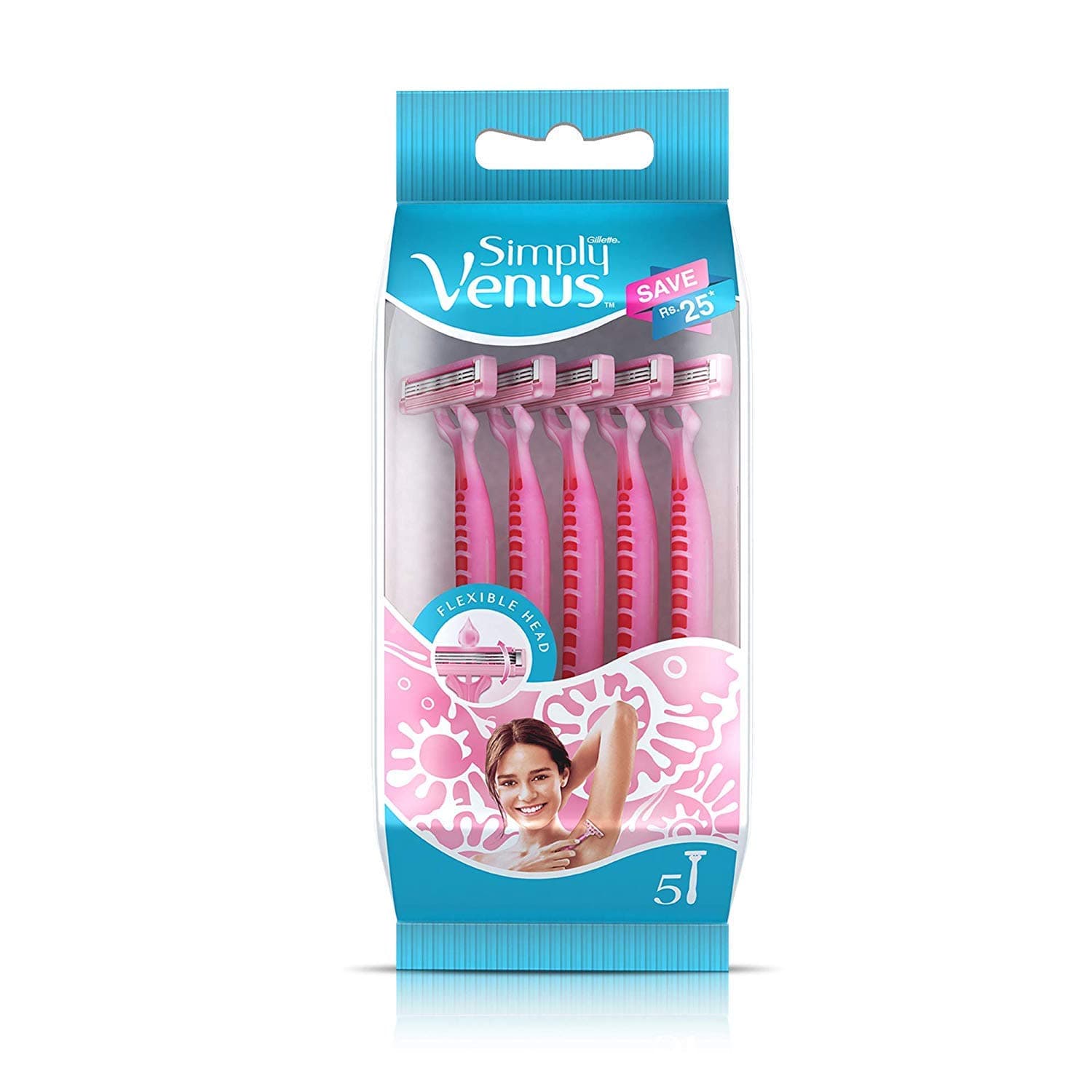 Gillette Venus Women Razor - (Pack Of 5, Pink)