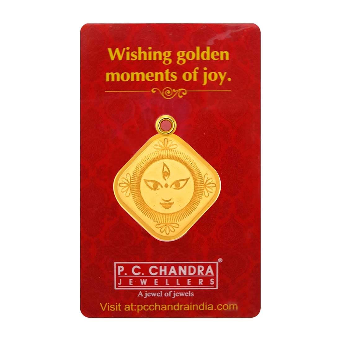 P.C. Chandra Jewellers 24Kt (995) Maa Durga Yellow Gold Coin Cum Pendant - 1 Gram