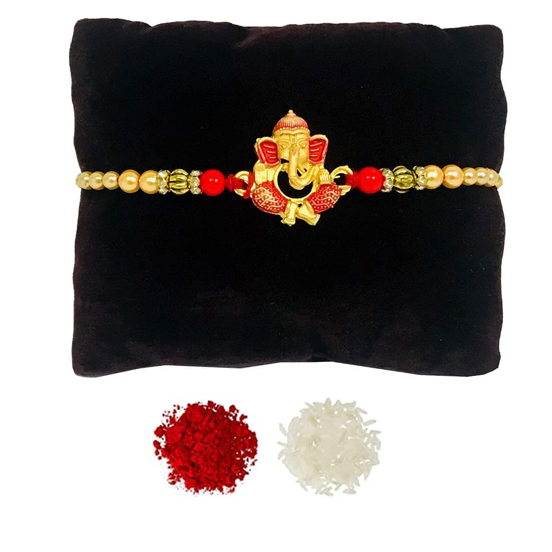 Evisha Rose Gold Lord Ganesha Design Lumba Rakhi,Cartoon Led Light Rakhi For Bhai Set combo Kids Rakhi