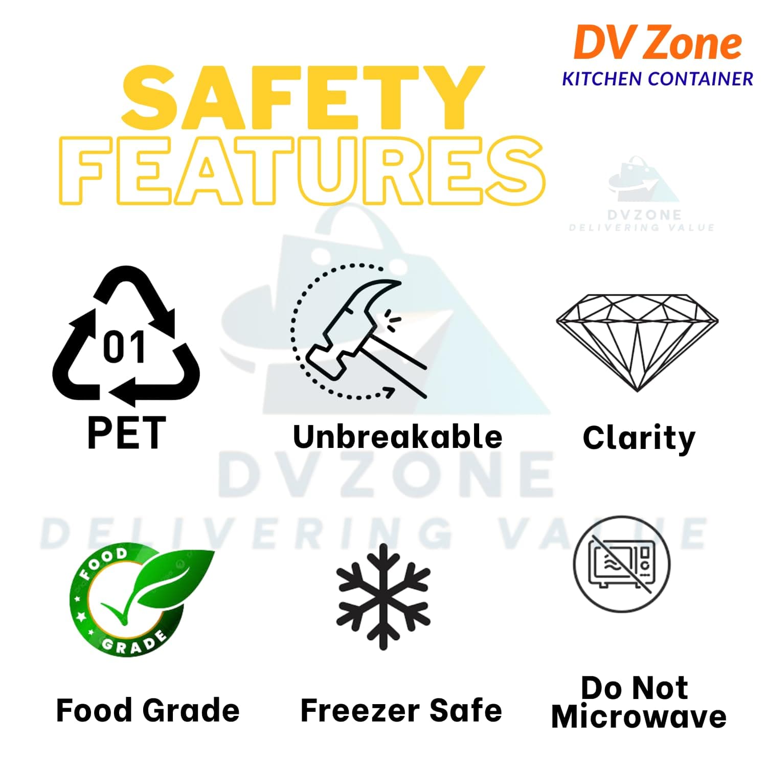 DV ZONE Kitchen Storage Containers – Unbreakable Food Jars for Pantry Organization & Kitchen Accessories