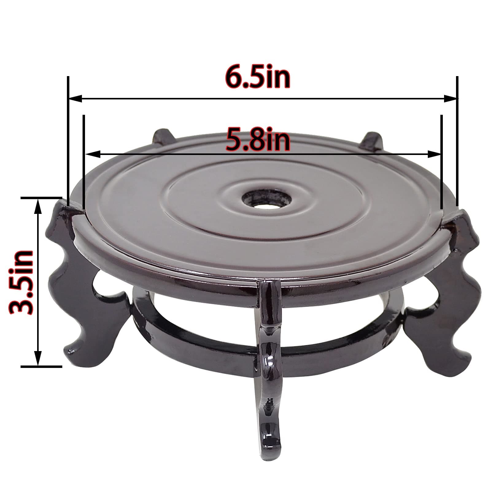 Feng Shui Chinese Wooden Fishbowl Planter Display Stand