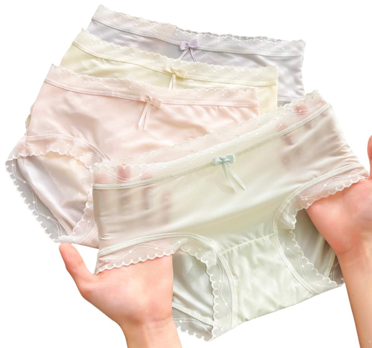 AKADO Women's Cotton Underwear, Hi-Leg Soft Briefs Full Coverage Ladies Breathable Panties 3 Pack Free Size Multicolour