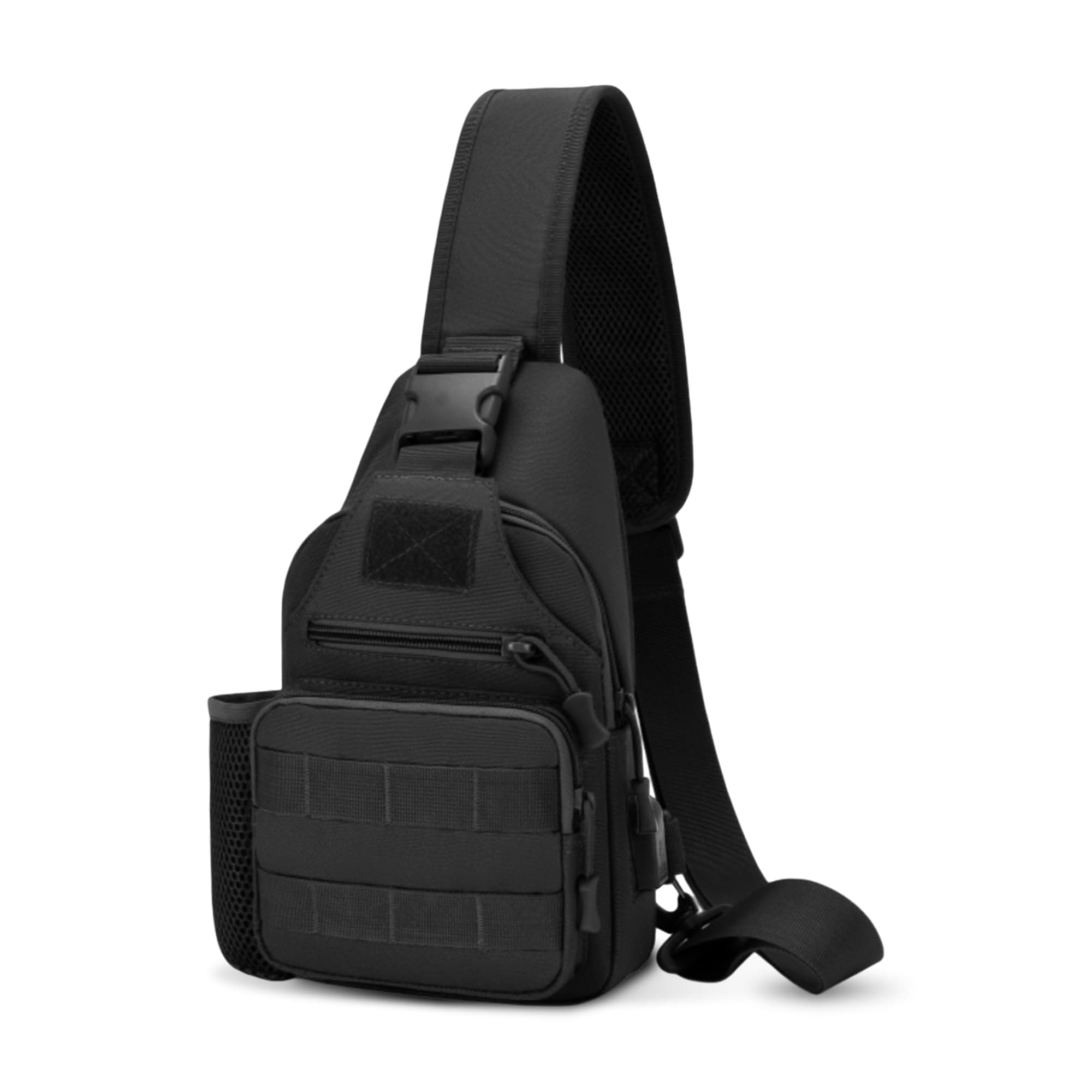 CARRY TRIP OUTDOORS Sling Chest Bag, 900D Nylon Tactical MOLLE Compact Crossbody Camping, Hiking, Cycling, Travel Pack, Water-Resistant Shoulder Sling Bag for Men & Women