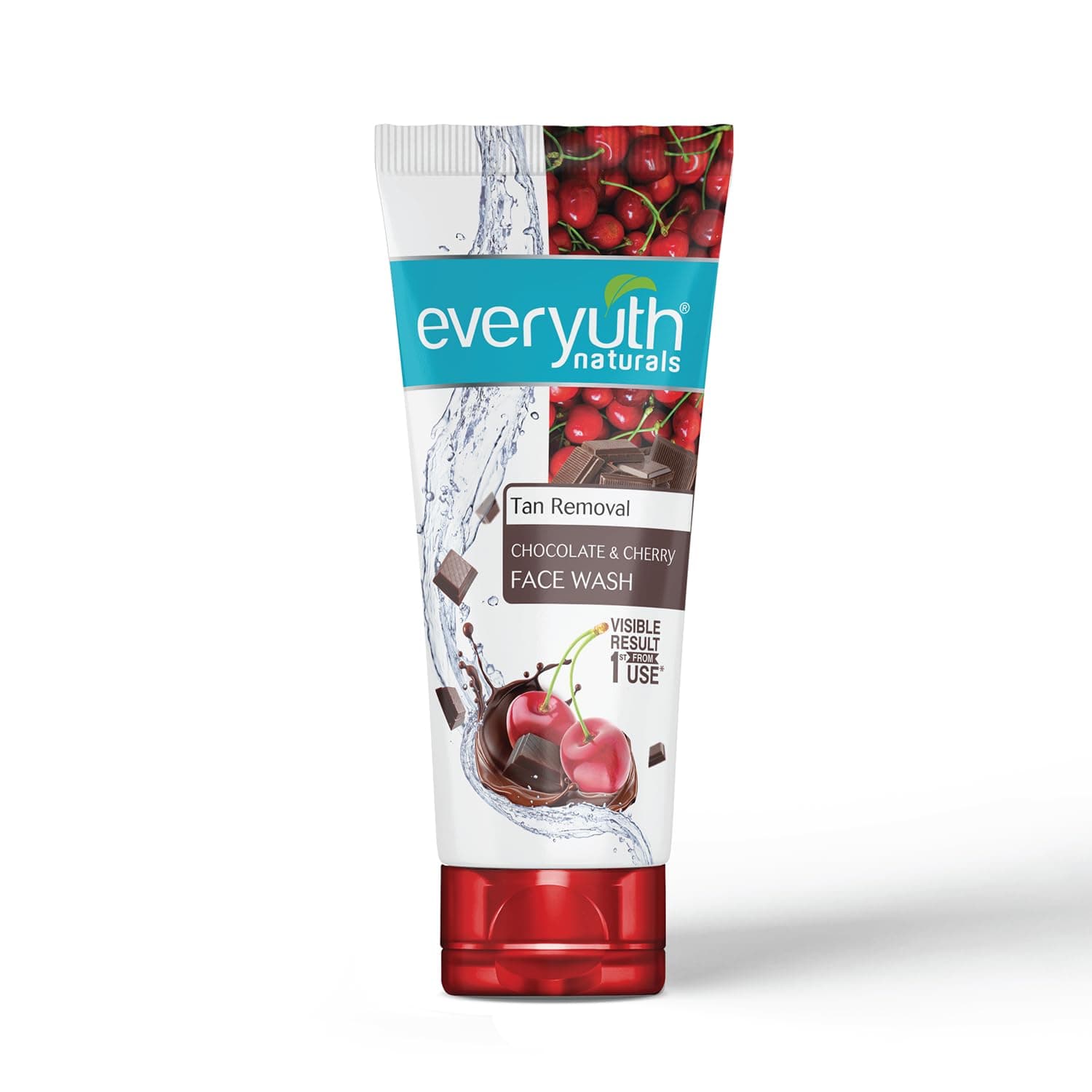Everyuth Naturals Tan Removal Choco Cherry Face Wash, 150g | Choco Cherry Extracts | Visible Results from 1st Use | Deep Cleansing Daily Face Wash for Clear & Radiant Skin
