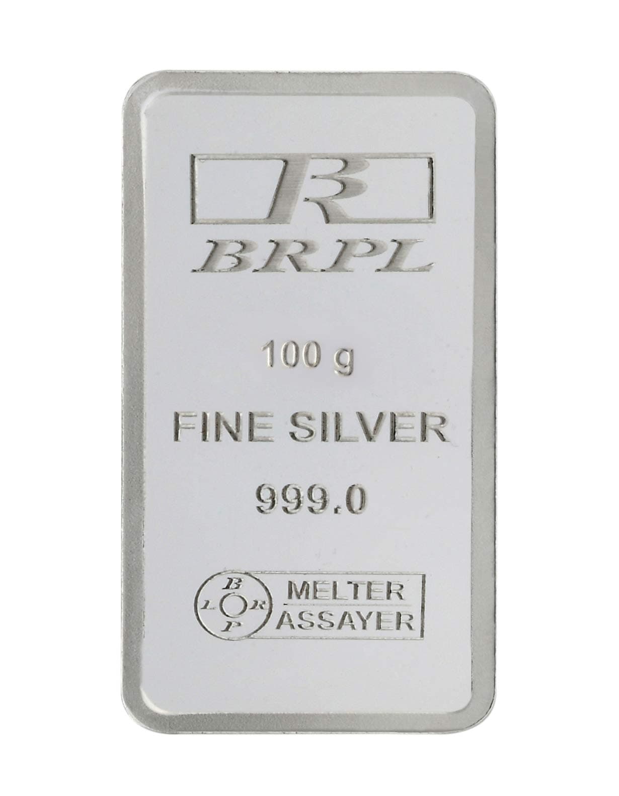 Bangalore Refinery 999 Purity Silver Bar 100 Gram