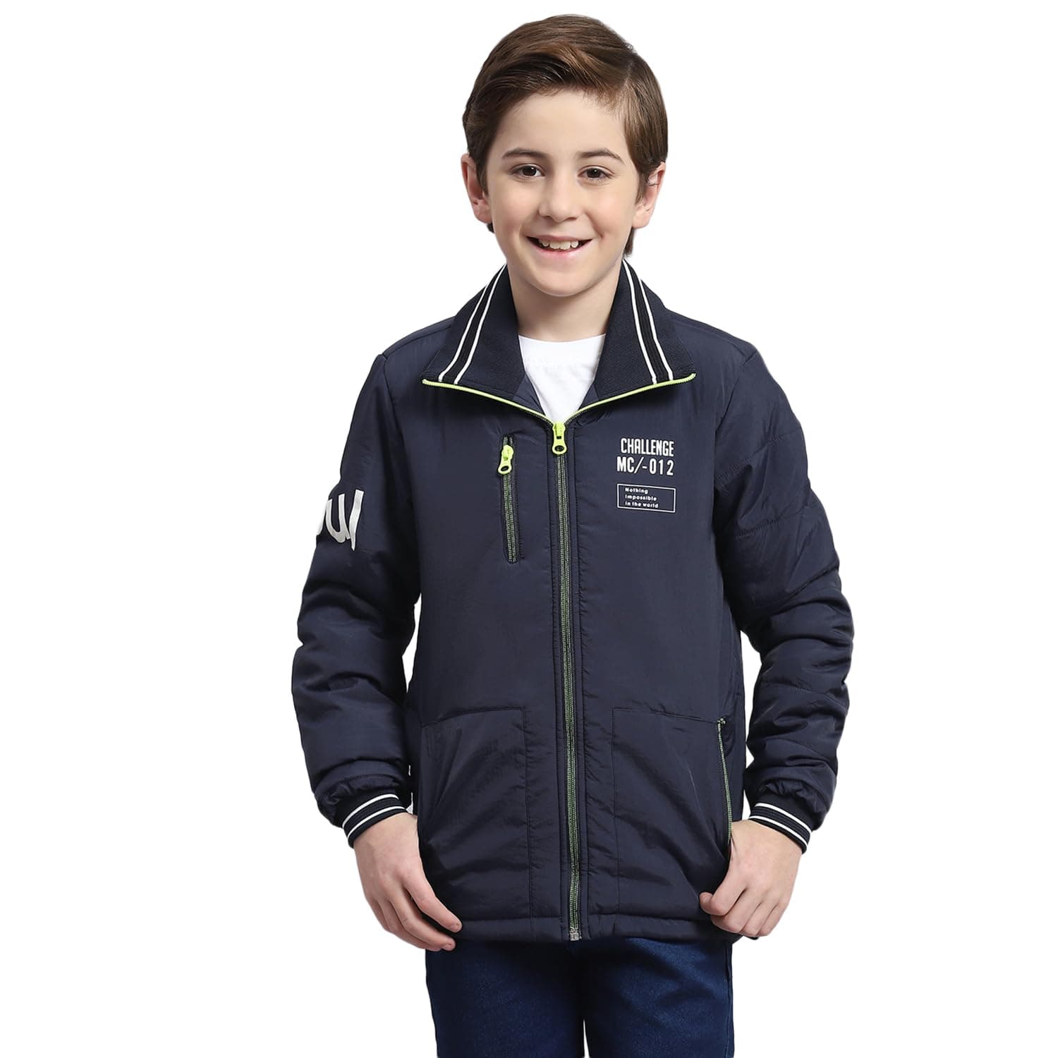 Monte Carlo Boys Smart Fit Collar Neck Full Sleeve Solid Zipper Jacket (Pack Of 1)(Pack of 1)