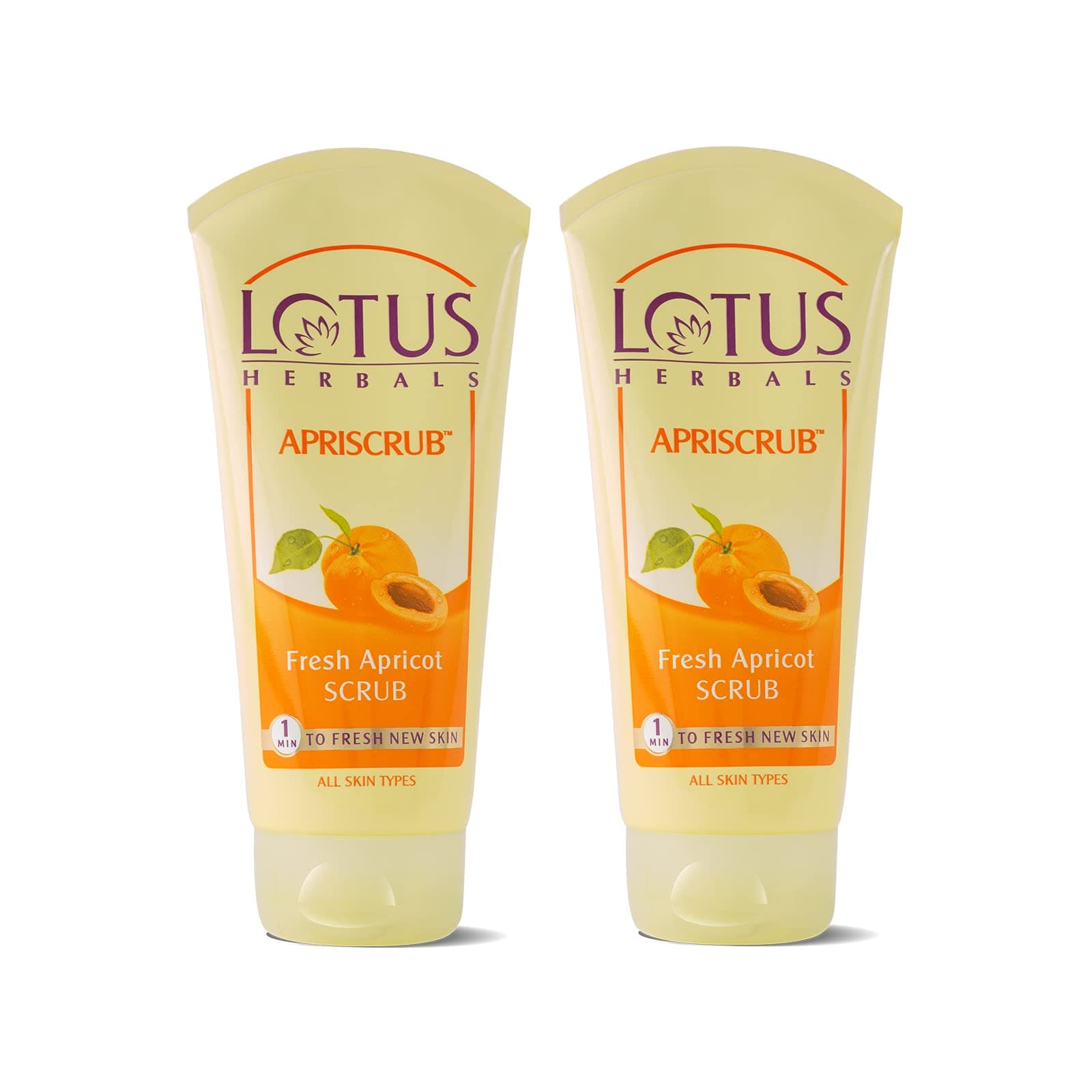 Lotus Herbals Apriscrub Fresh Apricot Scrub | Natural Exfoliating Face Scrub | Chemical Free | For All Skin Types | 100g (Pack Of 2)