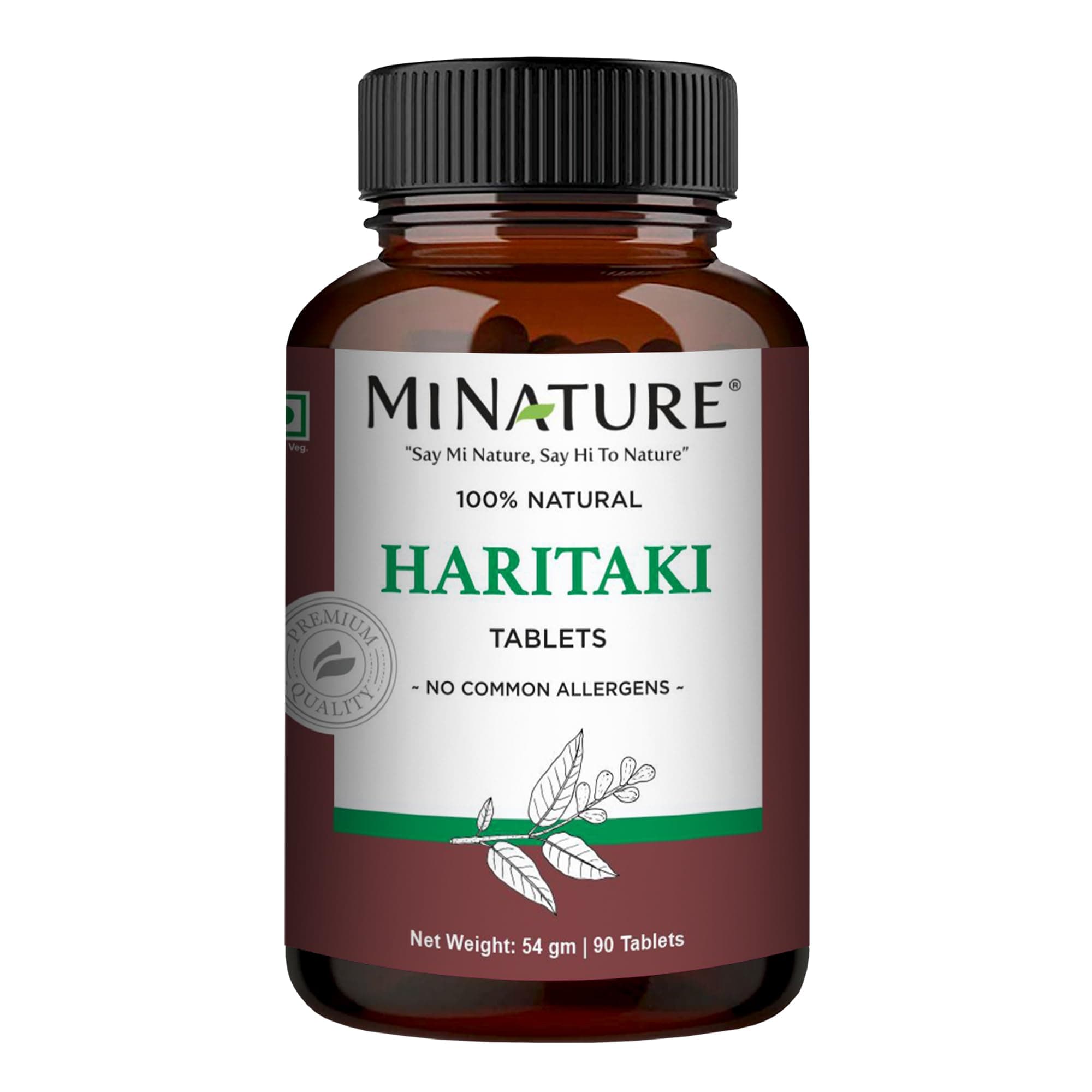 mi nature Haritaki Terminalia Chebula Tablets| 500mg X 90 Tablets, 45 Day supply