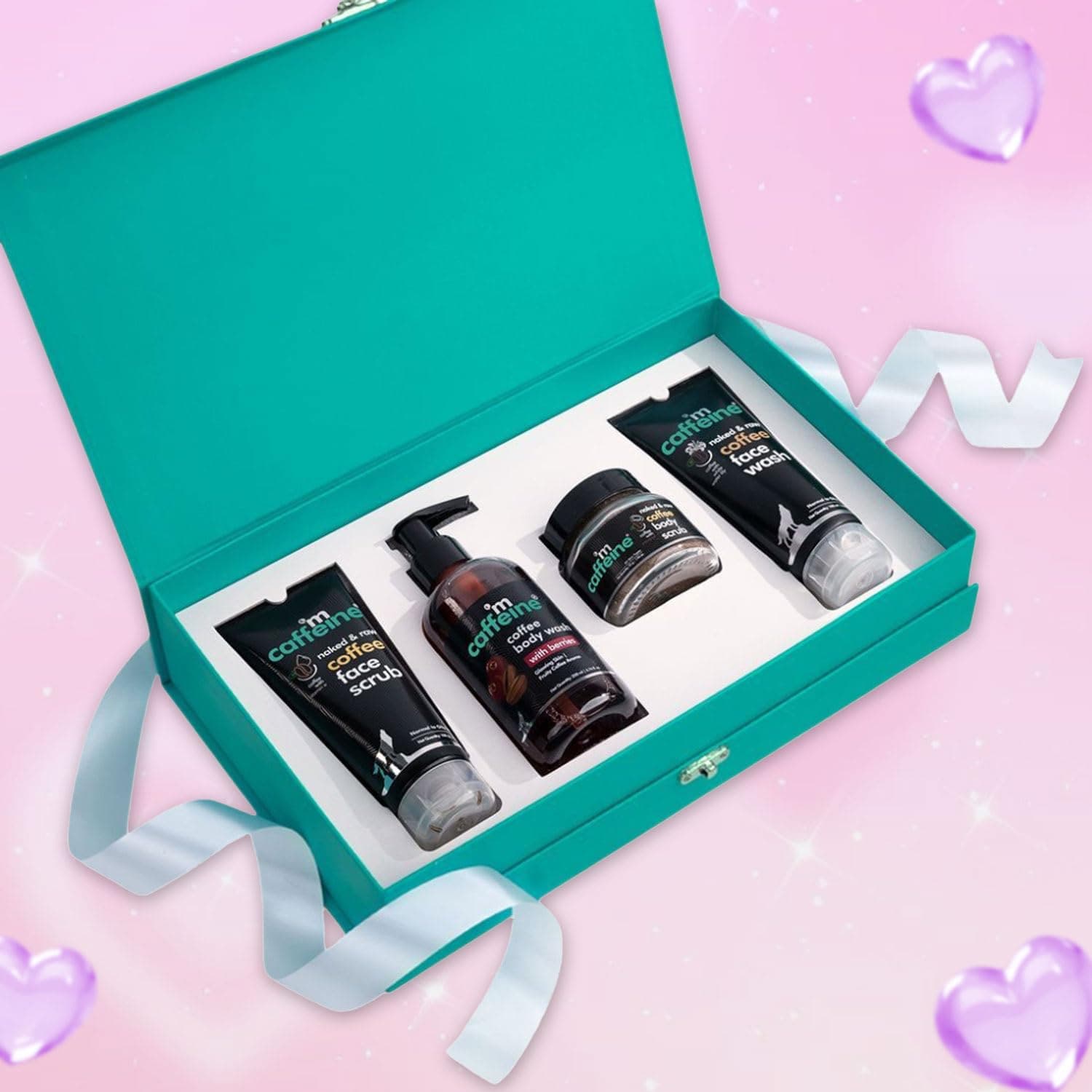 mCaffeine Shower Temptations Gift Set for Women & Men | Coffee Rich Products | Luxury Coffee Bath Indulgence in Premium Packaging | Present for Him/Her with Face Wash, Body Wash, Body Scrub, Face Scrub | Birthday , Anniversary Gift Kit Hamper Set